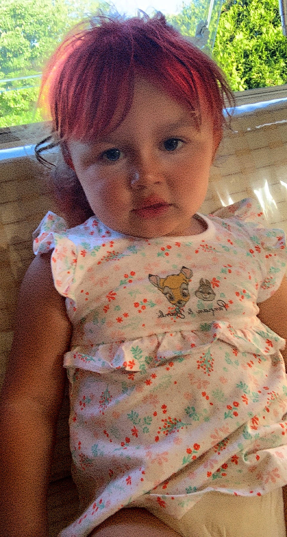 Maliana a rejoint le concours — aidez-le/la à gagner de superbes lots ! baby, baby_toddler_clothing, child, chin, dress, forehead, grass, happy, head, lip, neck, nose, pattern, peach, person, pink, plant, skin, sleeve, textile