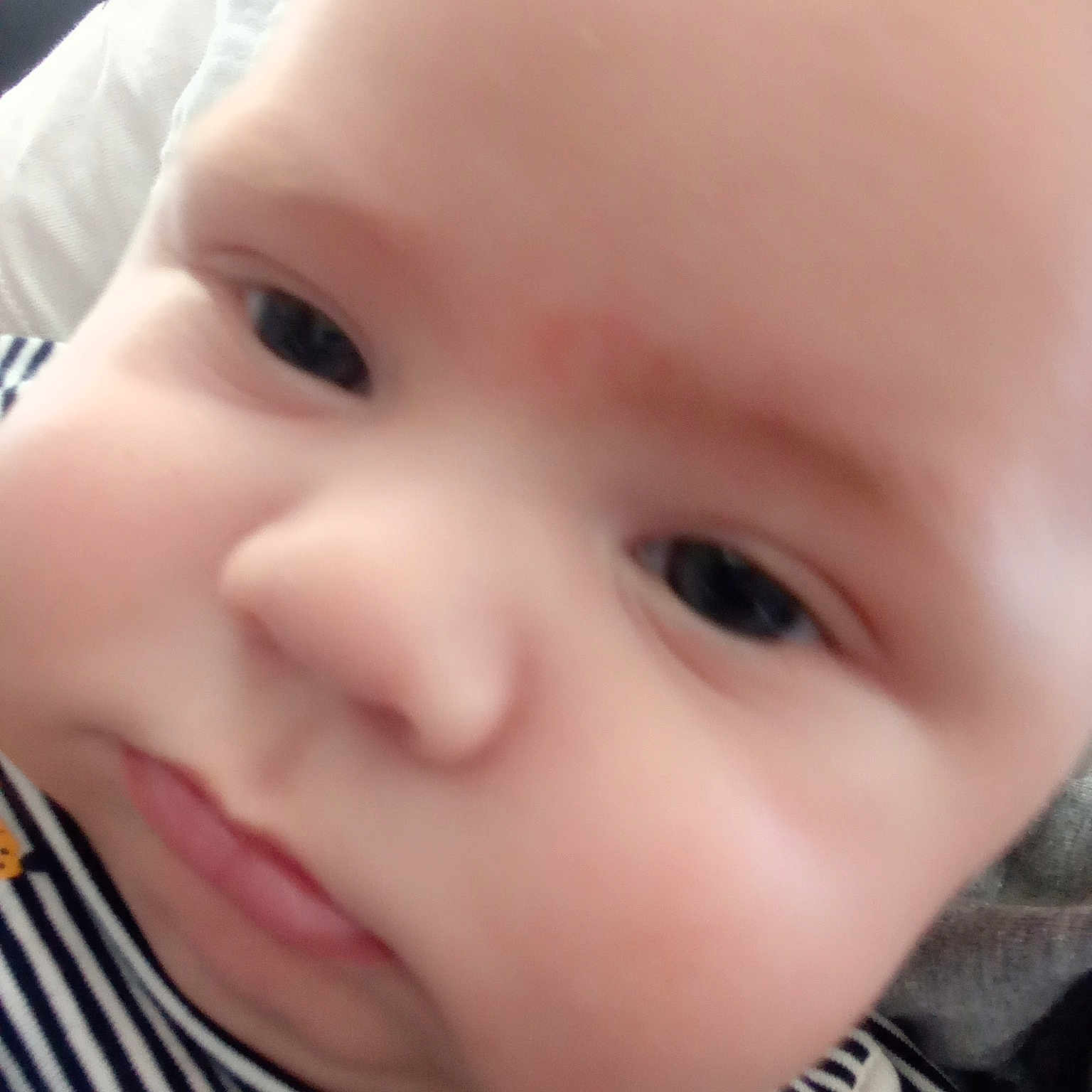 Jalen is registered to the contest to win money with this photo: baby, baby_toddler_clothing, cheek, child, chin, close_up, comfort, ear, eyebrow, eyelash, finger, happy, iris, lip, mouth, nail, nose, skin, smile, toddler