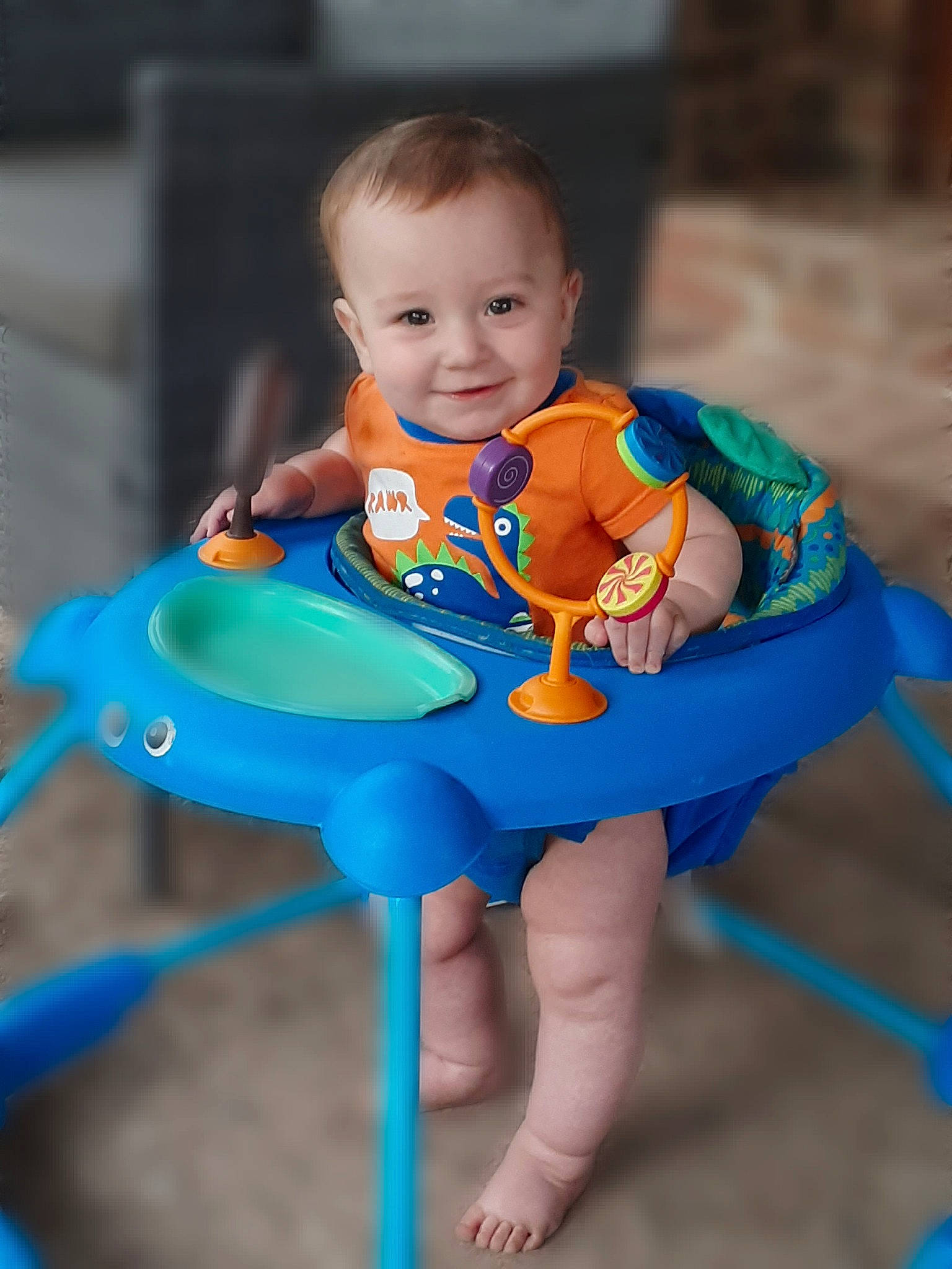 Brixton is registered to the contest to win money with this photo: baby, baby_products, baby_toys, blue, chair, child, fun, joy, person, play, product, sitting, skin, smile, toddler, toy, vacation