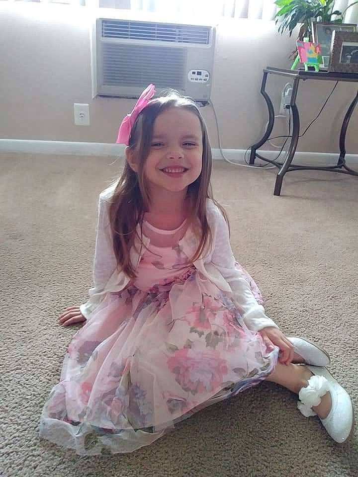 Delylah is registered to the contest to win money with this photo: child, dress, joy, person, pink, smile