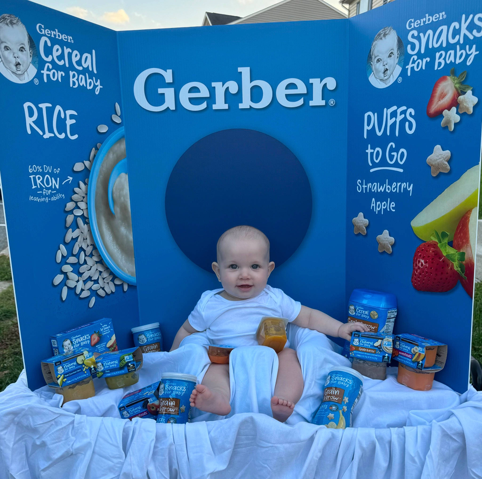Mckinley joined the competition — help win amazing prizes! advertising, aqua, azure, baby, banner, brand, child, cloud, electric_blue, event, hat, leisure, logo, person, poster, recreation, sitting, sky, surprise, toddler