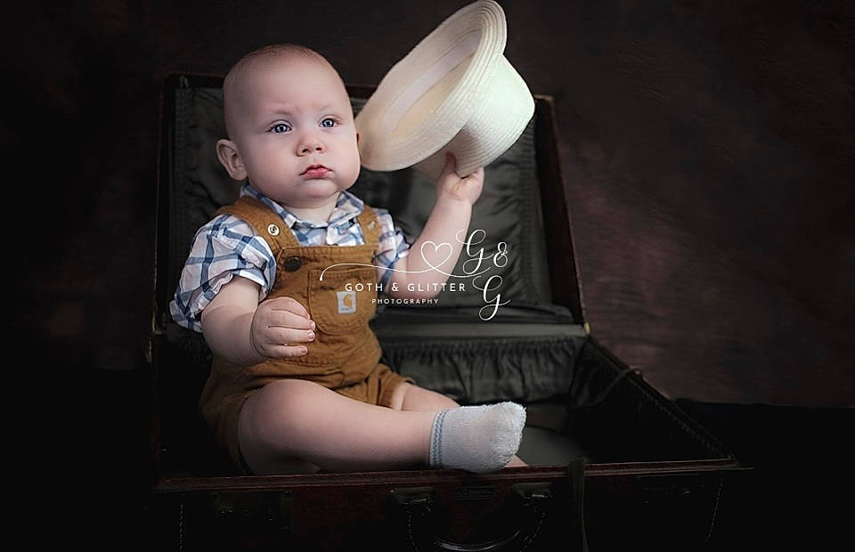 Jaxton joined the competition — help win amazing prizes! baby, baby_toddler_clothing, child, comfort, costume_hat, couch, darkness, event, flash_photography, fun, fur, gesture, happy, hat, human_leg, person, portrait_photography, room, sitting, t_shirt