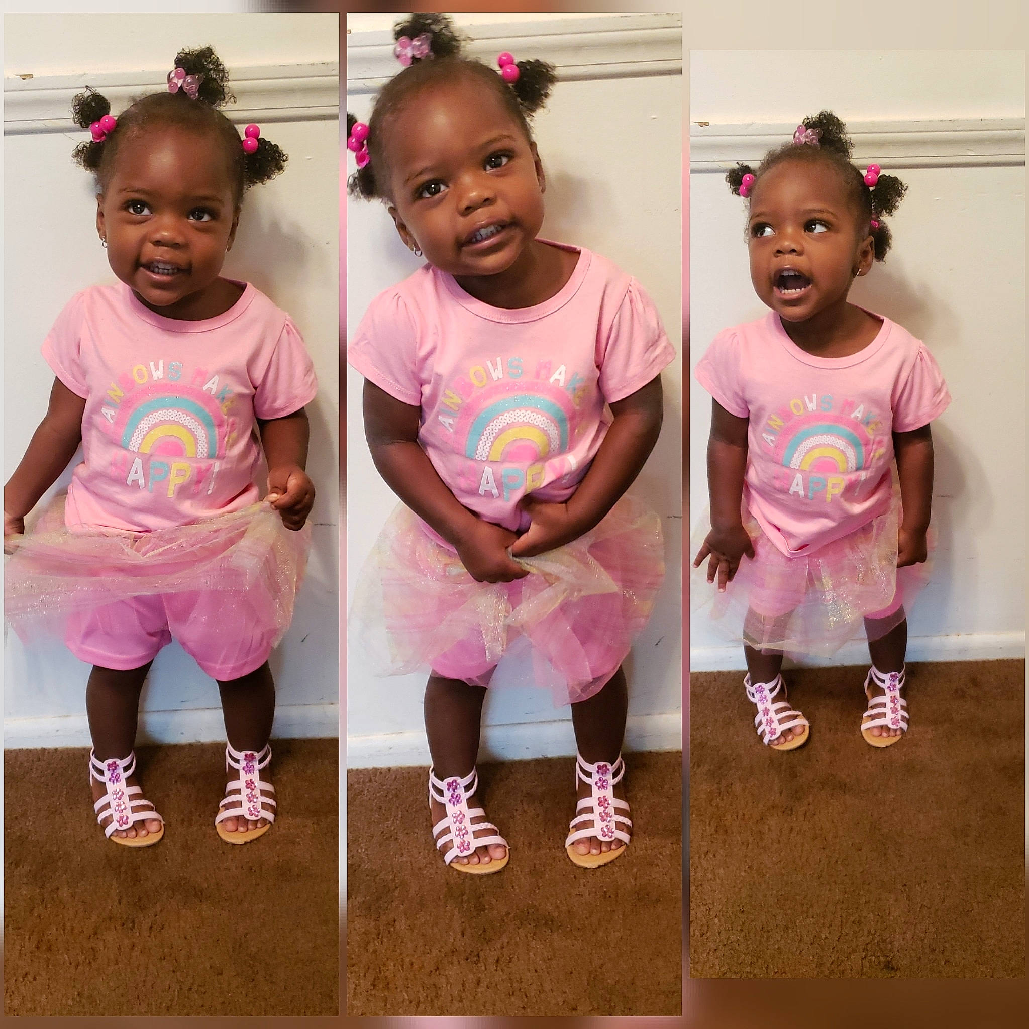 Dalaija is registered to the contest to win money with this photo: baby, baby_toddler_clothing, child, costume, face, fun, head, person, pink, shoe, skin, smile, t_shirt, toddler