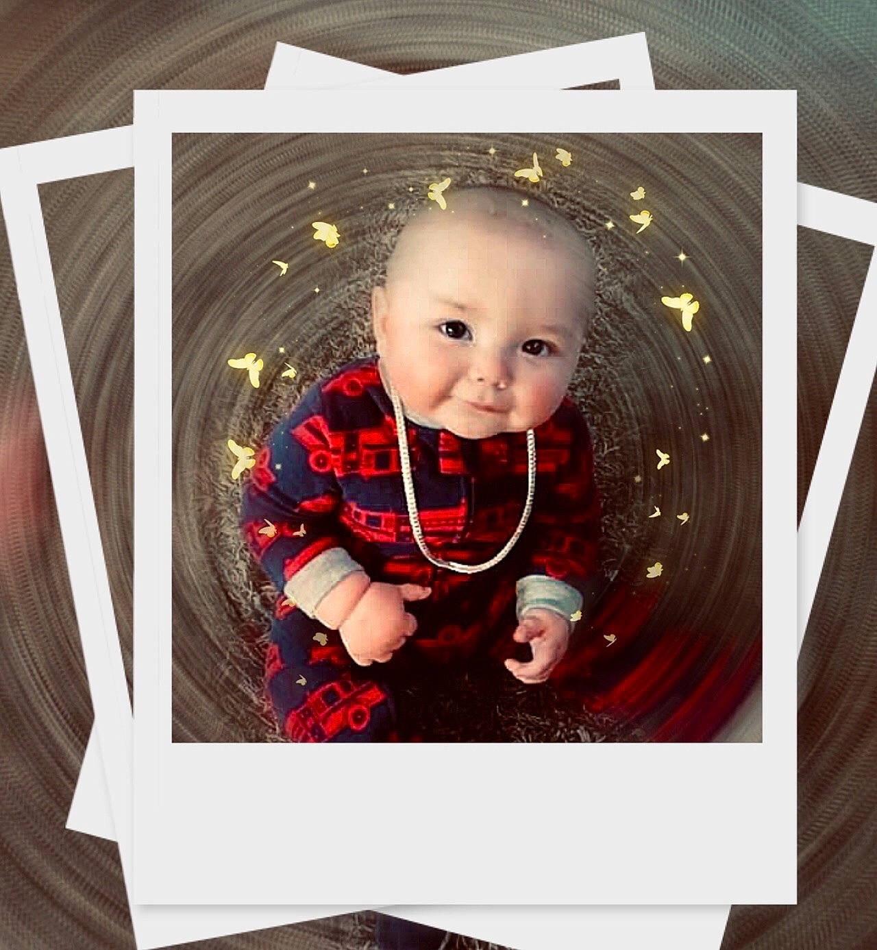 Terrell joined the competition — help win amazing prizes! baby, baby_toddler_clothing, carmine, child, christmas, christmas_decoration, christmas_eve, christmas_ornament, fictional_character, font, happy, magenta, ornament, pattern, person, plaid, rectangle, sleeve, smile, t_shirt