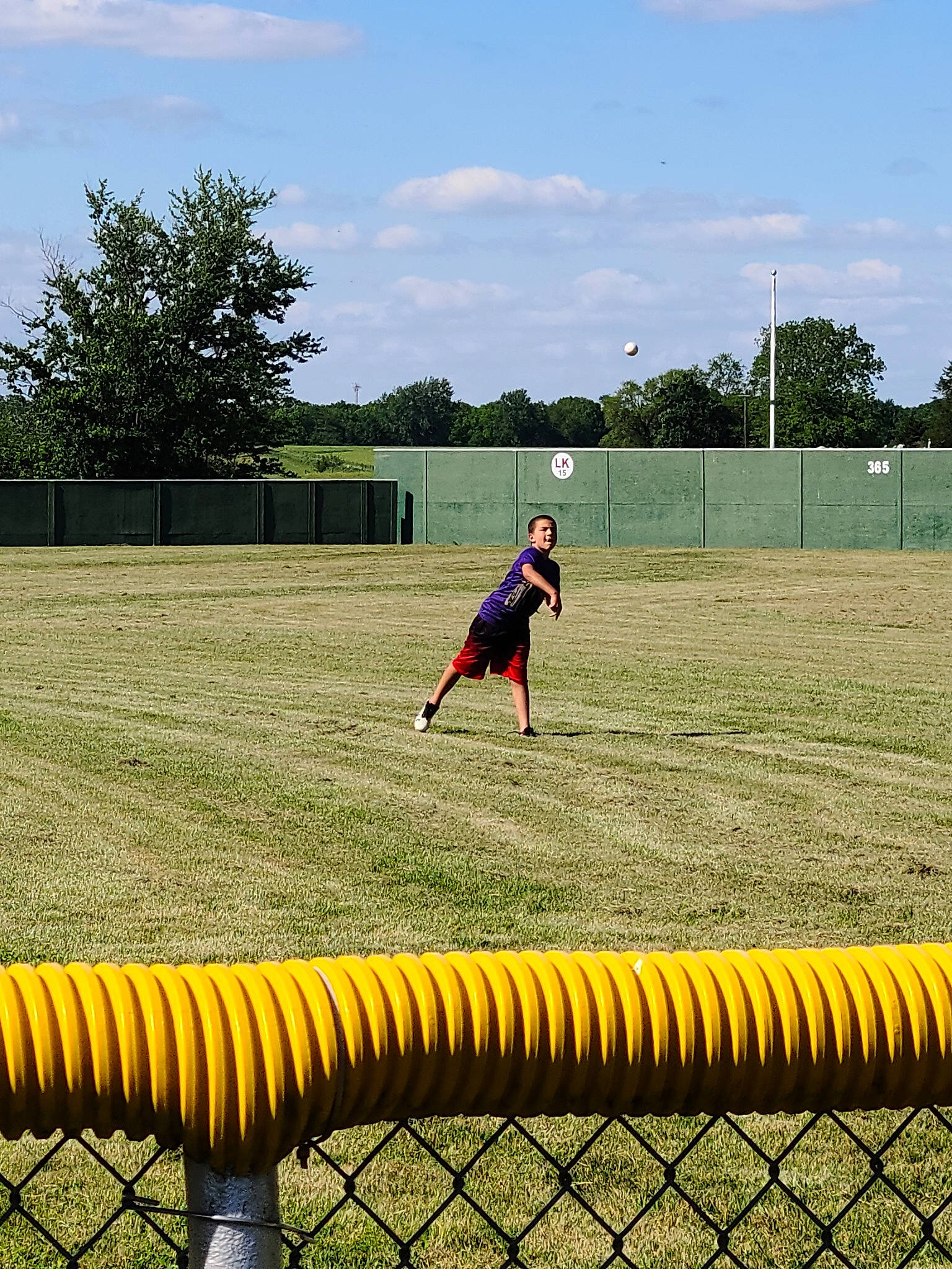 Aidan is registered to the contest to win money with this photo: fence, grass, person, player, sports, sports_equipment