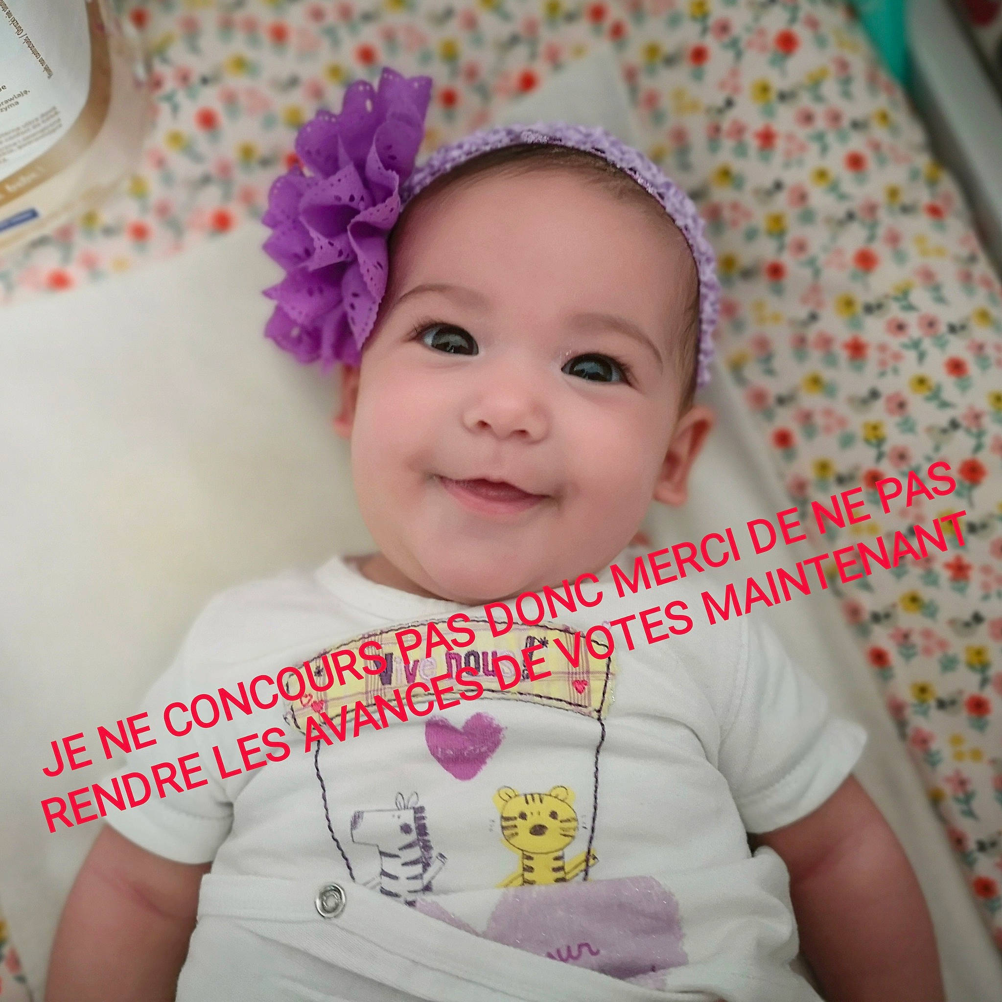 Prunelle participe au concours pour gagner de l'argent avec cette photo : baby, baby_toddler_clothing, cheek, chin, ear, eye, eyebrow, face, facial_expression, forehead, happy, head, iris, joy, lip, nose, person, skin, sleeve, smile