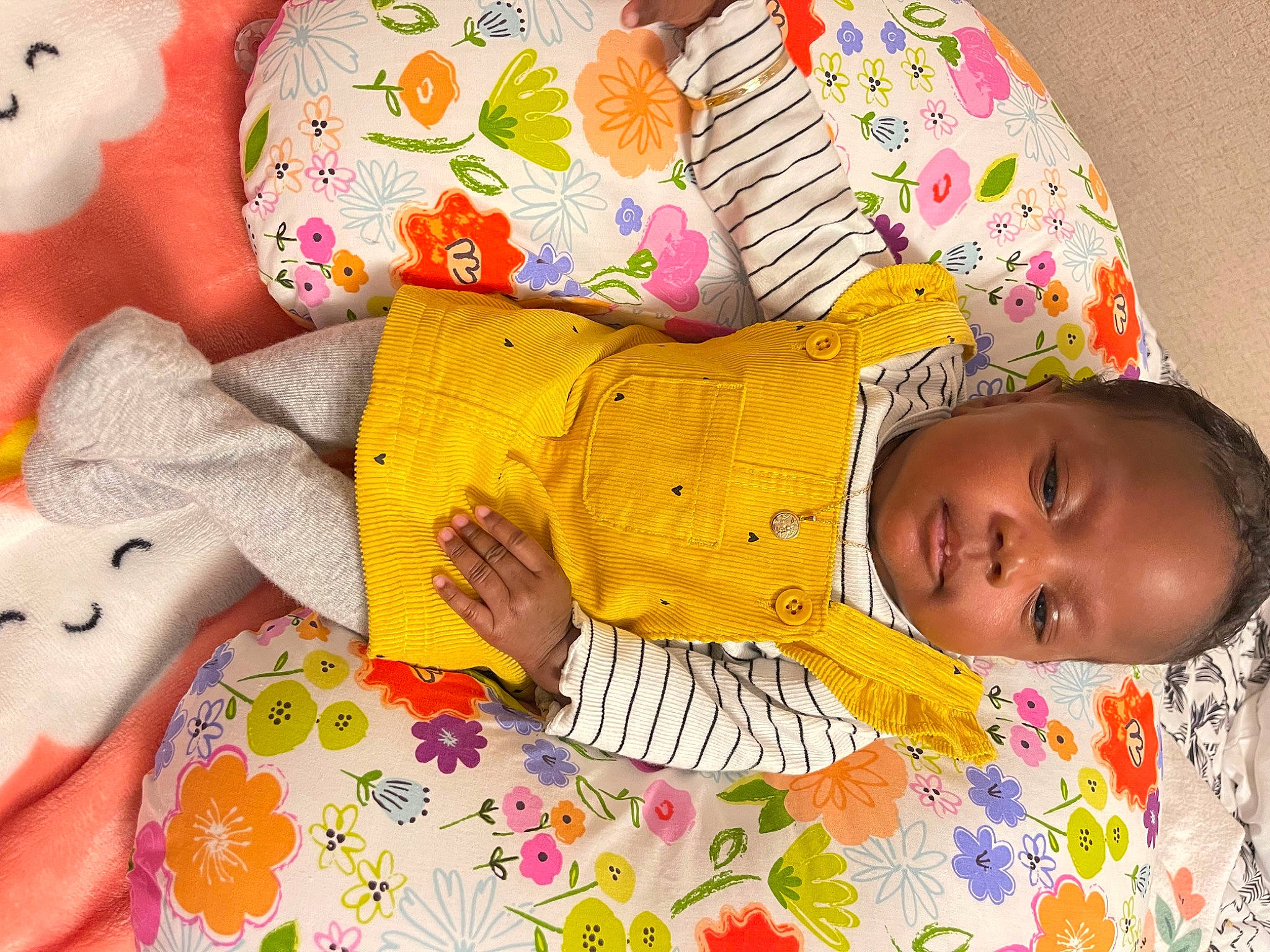 Laila is registered to the contest to win money with this photo: baby, baby_products, baby_sleeping, baby_toddler_clothing, cheek, child, comfort, happy, linens, mammal, pattern, person, pink, product, room, skin, sleeve, textile, toddler, vertebrate
