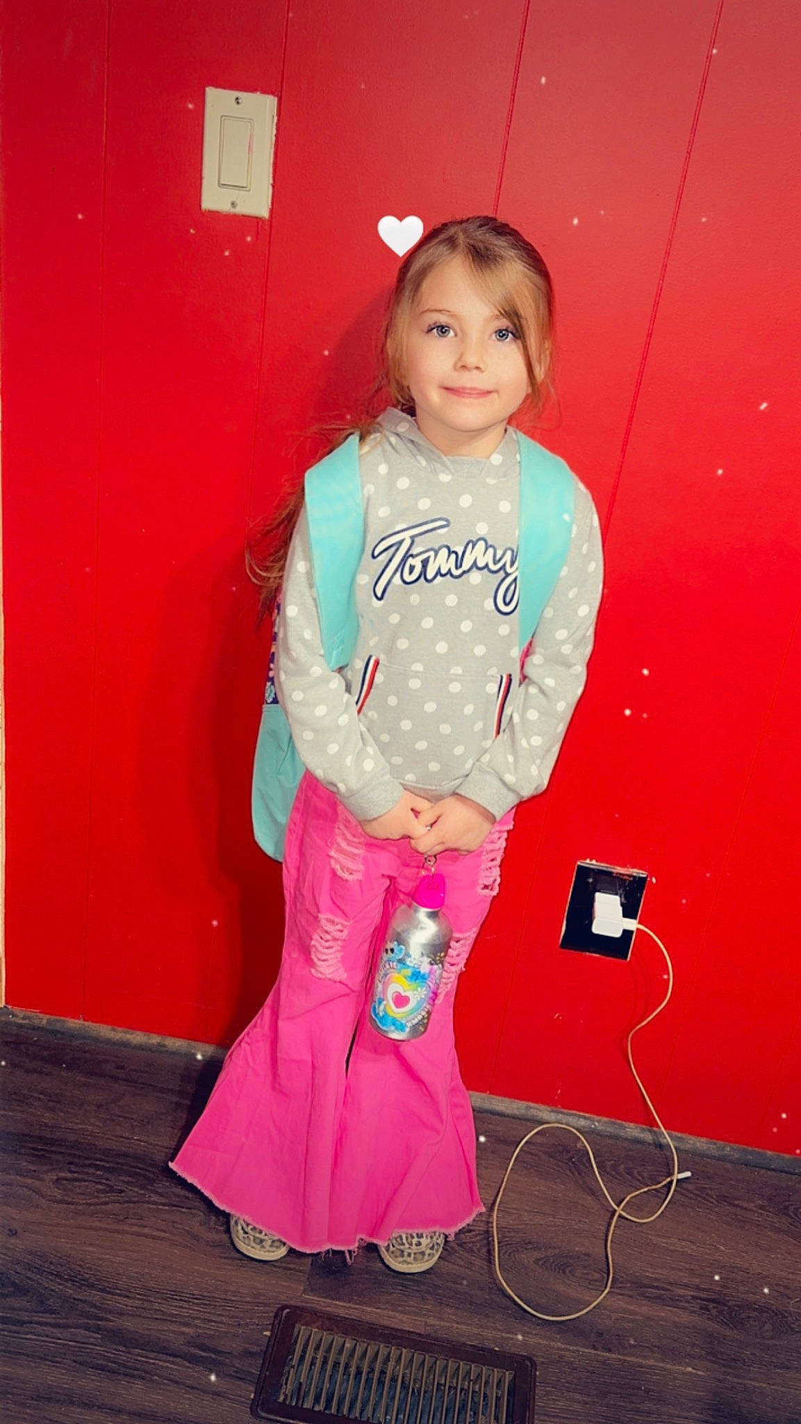 Adalynn joined the competition — help win amazing prizes! baby_toddler_clothing, child, child_model, costume, door, electric_blue, fashion_design, fun, happy, head, joy, magenta, pattern, peach, person, pink, room, sleeve, smile, toddler
