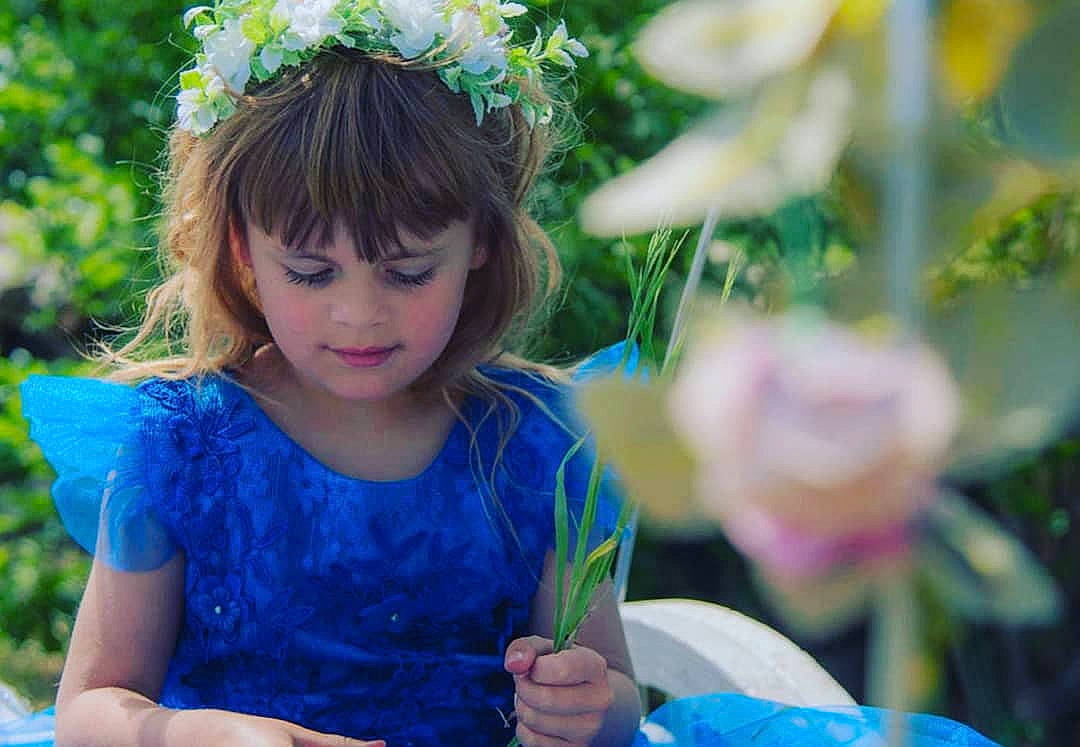 Kinlee joined the competition — help win amazing prizes! botany, child, child_model, fawn, flower, fun, happy, person, plant, play, smile, spring, summer, toddler, wildflower