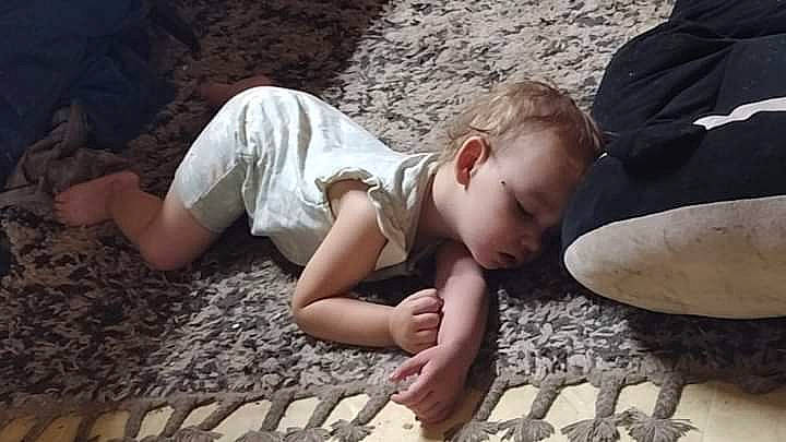 Dorothy joined the competition — help win amazing prizes! baby, child, flash_photography, flooring, foot, fun, grass, happy, human_leg, leaf, leg, people_in_nature, person, rock, sand, sitting, soil, thigh, toddler, tree