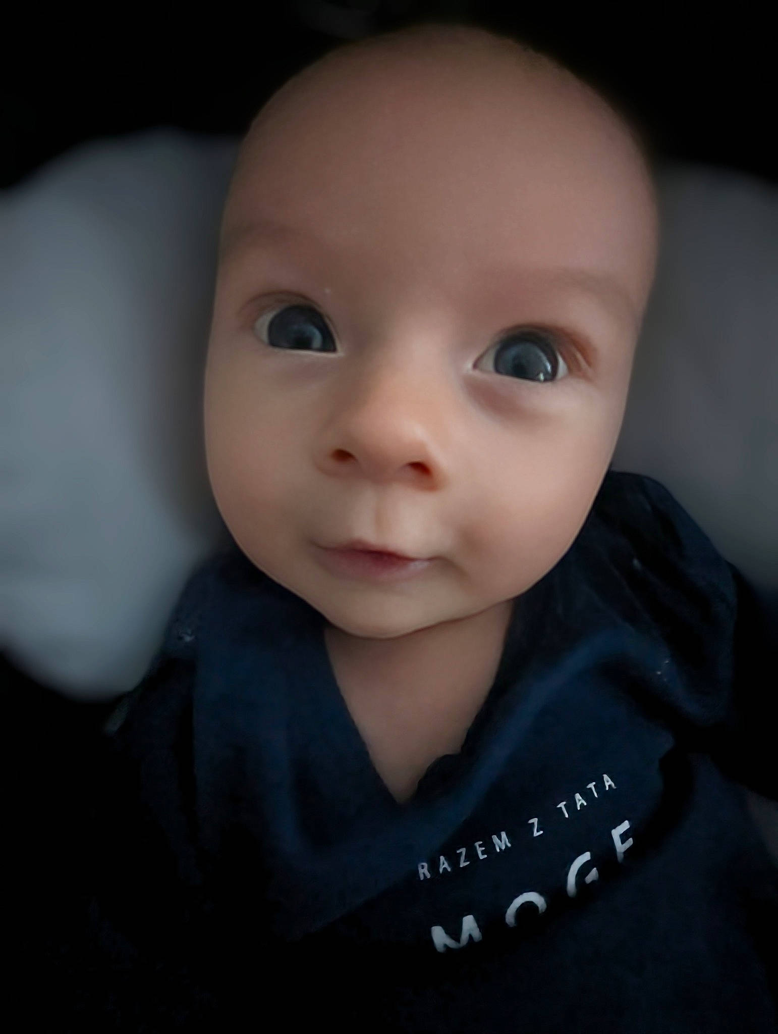 Leon joined the competition — help win amazing prizes! baby, baby_toddler_clothing, cheek, child, collar, comfort, eyebrow, eyelash, flash_photography, iris, lip, monochrome_photography, no_expression, nose, person, portrait_photography, sitting, skin, sleeve, t_shirt