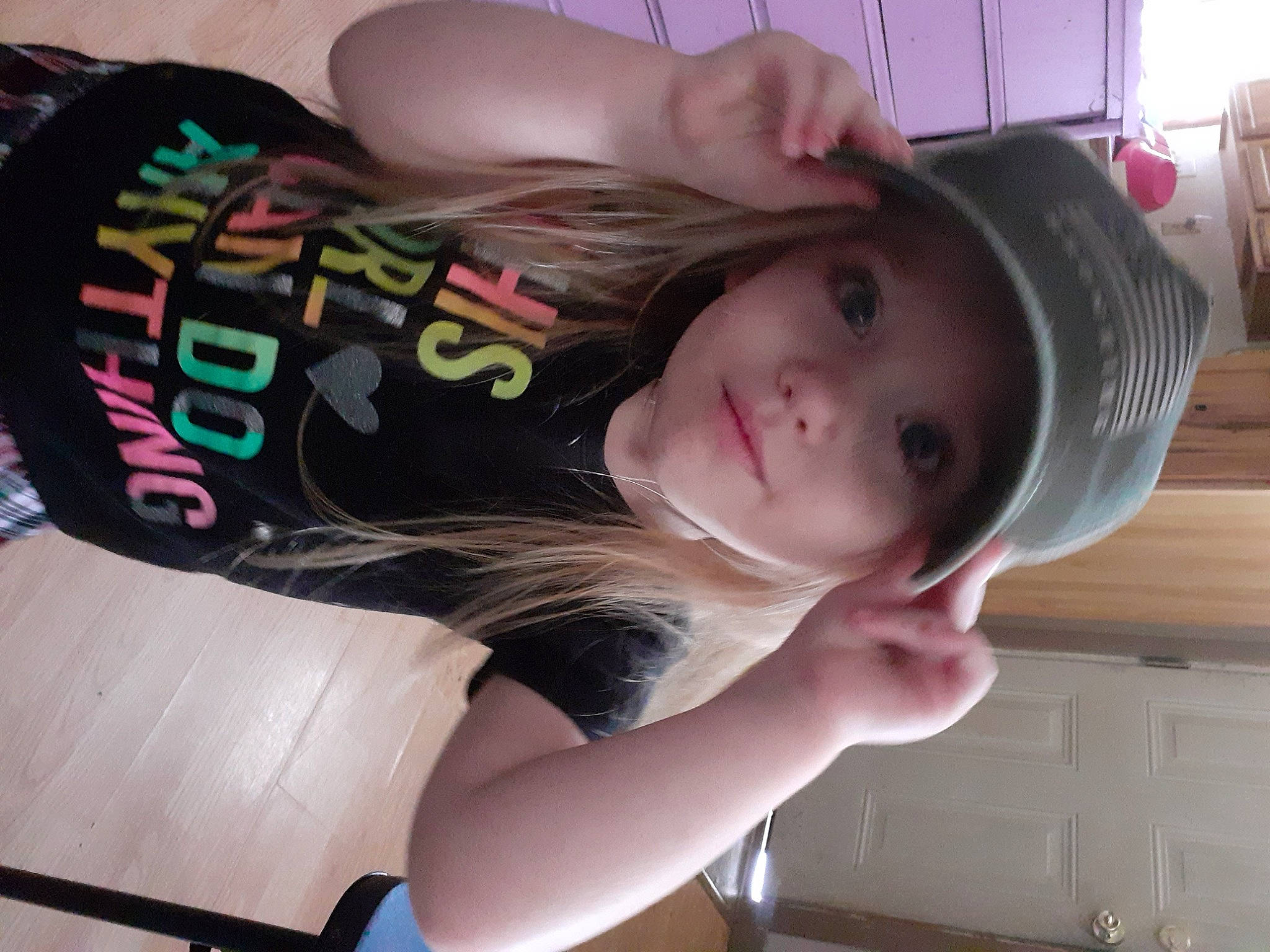 Maelie is registered to the contest to win money with this photo: black_hair, cool, fashion_accessory, hat, headgear, headwear, person, selfie