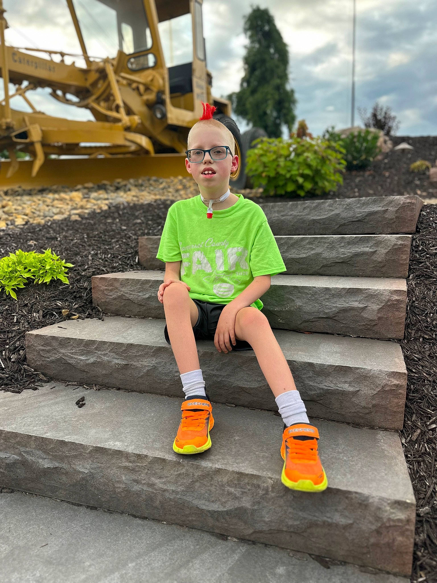 Carson joined the competition — help win amazing prizes! asphalt, cloud, fun, grass, happy, human_leg, knee, leisure, morning, person, plant, public_space, recreation, shorts, sky, summer, t_shirt, toddler, travel, tree