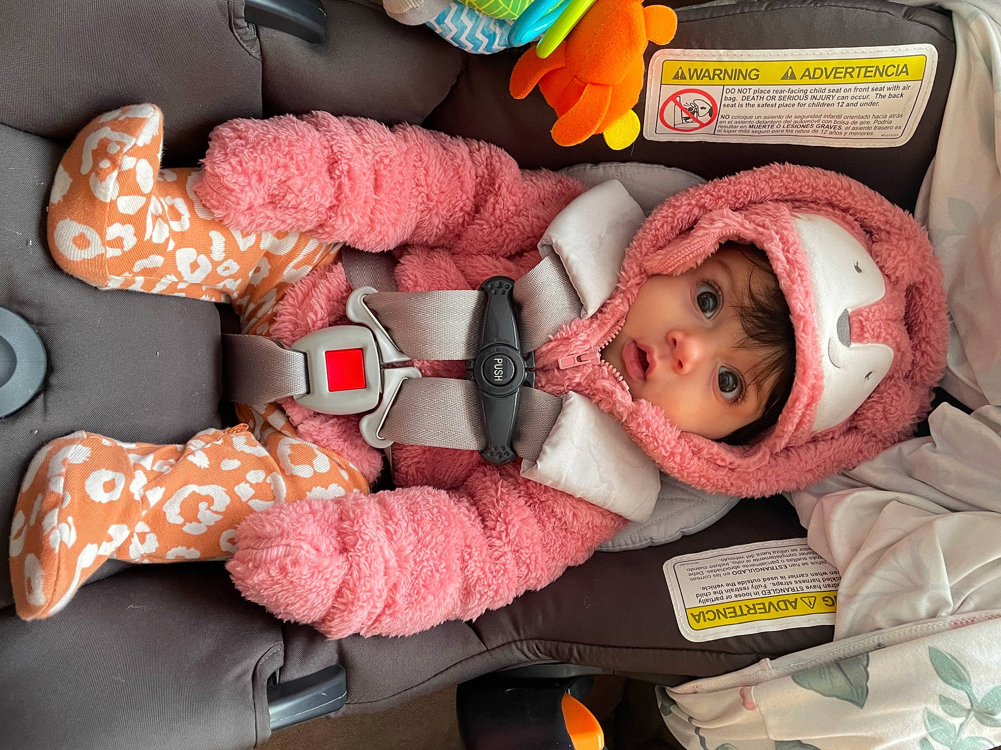 Adaleigh joined the competition — help win amazing prizes! baby, baby_carriage, baby_products, baby_safety, baby_sleeping, baby_toddler_clothing, cheek, child, comfort, facial_expression, head, human_body, linens, mouth, person, pink, product, skin, textile, toddler