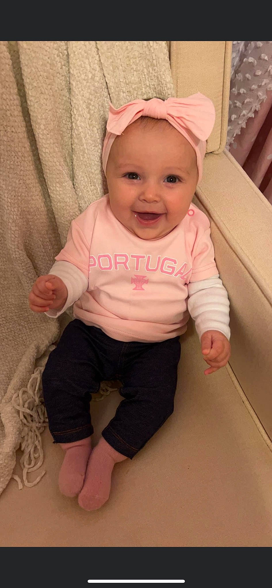 Liliana joined the competition — help win amazing prizes! baby, baby_toddler_clothing, beauty, cheek, child, chin, eye, eyelash, facial_expression, happy, head, headwear, human_body, joy, lip, magenta, person, pink, skin, sleeve