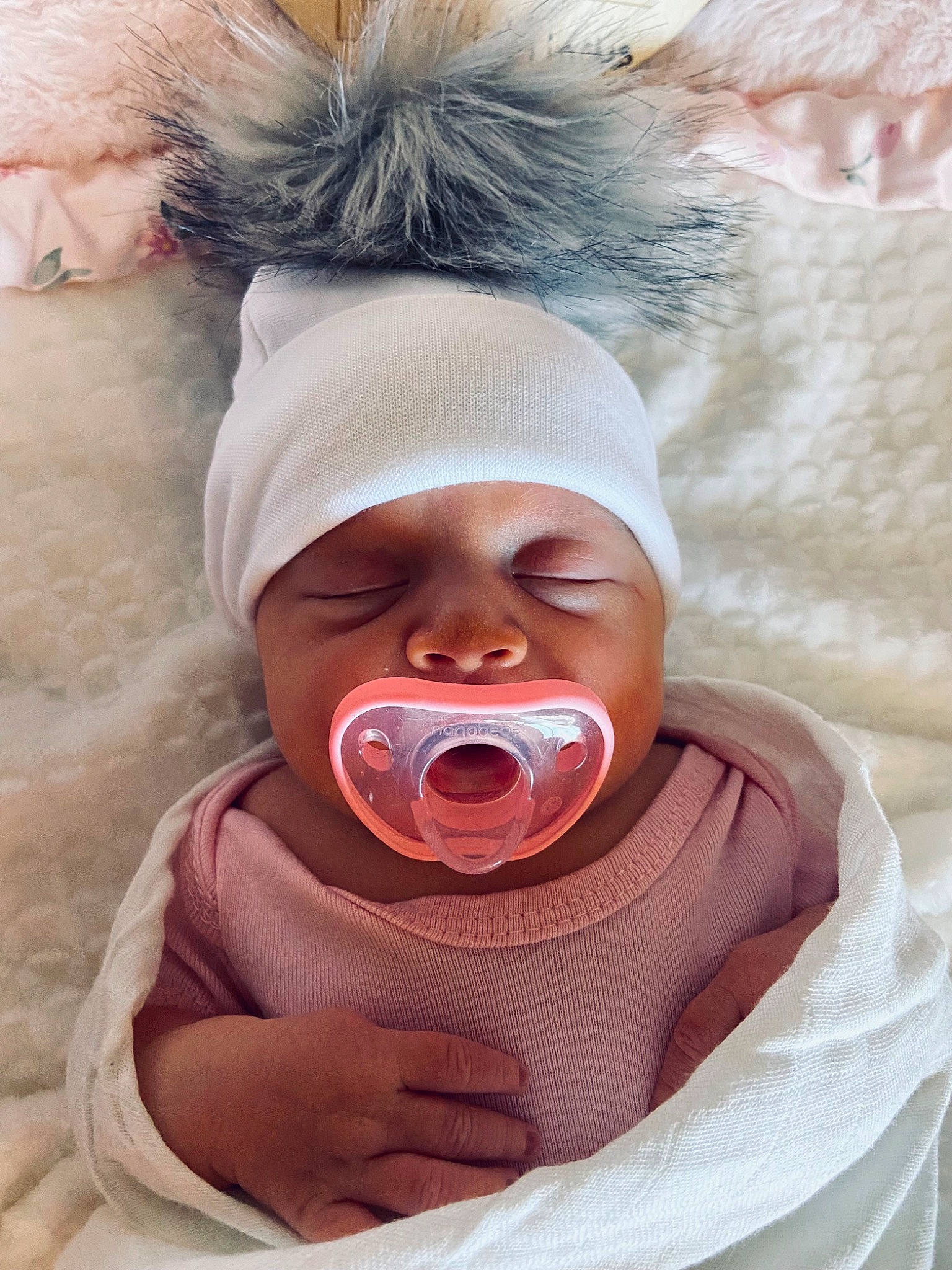 Aubriella is registered to the contest to win money with this photo: baby, cheek, chin, comfort, eye, eyebrow, eyelash, face, fun, gesture, happy, head, lip, mouth, nose, person, pink, skin, smile, white