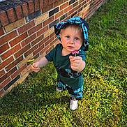 Brian is registered to the contest to win money with this photo: architecture, baby, bodypart, brick, building, clothing, face, finger, footwear, grass, hand, hat, head, path, person, photography, plant, portrait, summer, wall