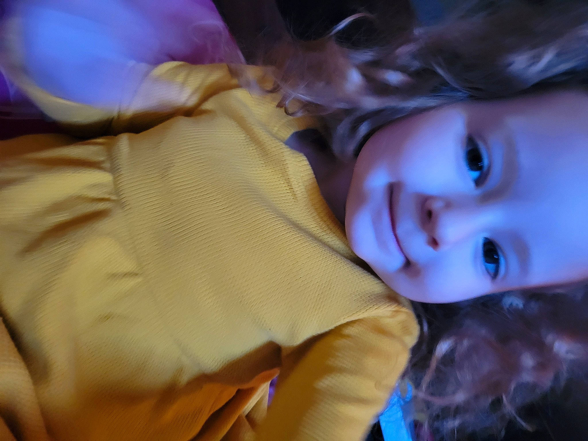 Adalynn joined the competition — help win amazing prizes! baby, cheek, eye, eyebrow, eyelash, face, flash_photography, hair, happy, head, human_body, iris, lip, mouth, nose, organ, person, purple, skin, smile