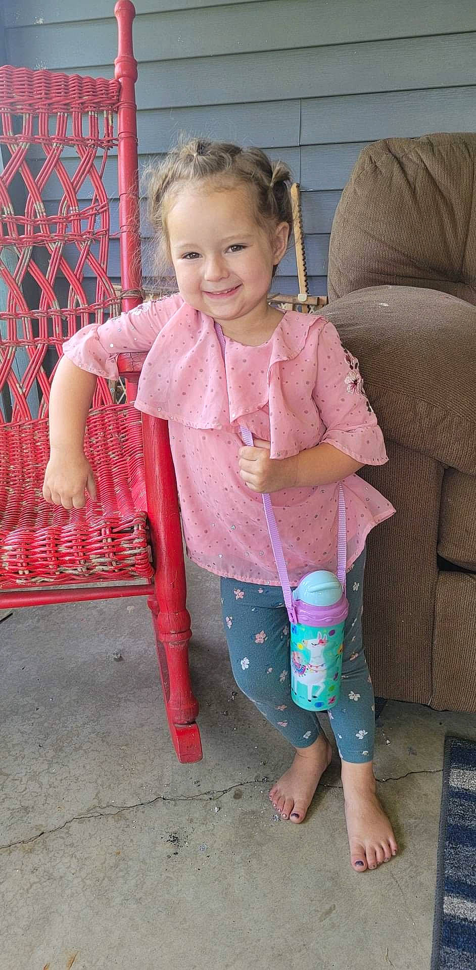 Adalynn joined the competition — help win amazing prizes! baby_toddler_clothing, chair, cheek, child, comfort, face, fun, furniture, hand, happy, human, human_leg, joint, joy, leg, magenta, person, pink, sitting, sleeve