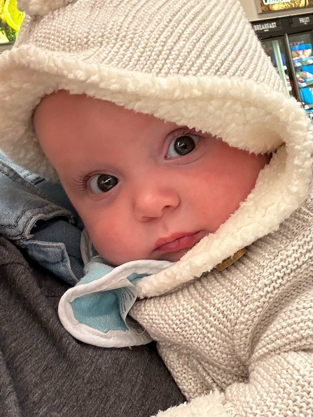 Jack joined the competition — help win amazing prizes! baby, blue, cap, cheek, child, eye, fur, fur_clothing, headgear, headwear, iris, knit_cap, lip, nose, outerwear, person, skin, sleeve, toddler, winter