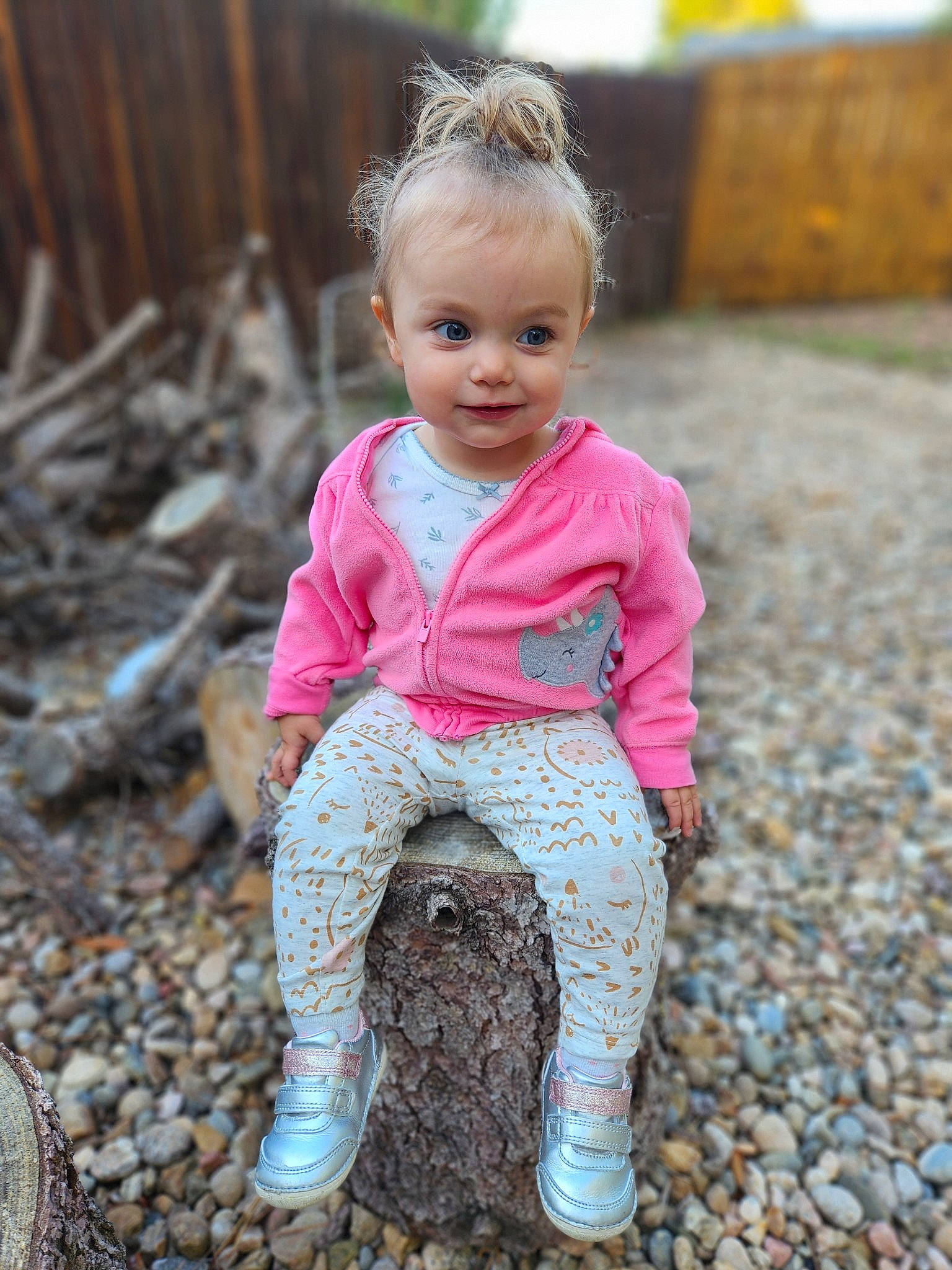 Aspen is registered to the contest to win money with this photo: baby_toddler_clothing, child, eye, face, fun, grass, hair, happy, head, joy, leg, leisure, people_in_nature, person, plant, road_surface, smile, soil, t_shirt, toddler