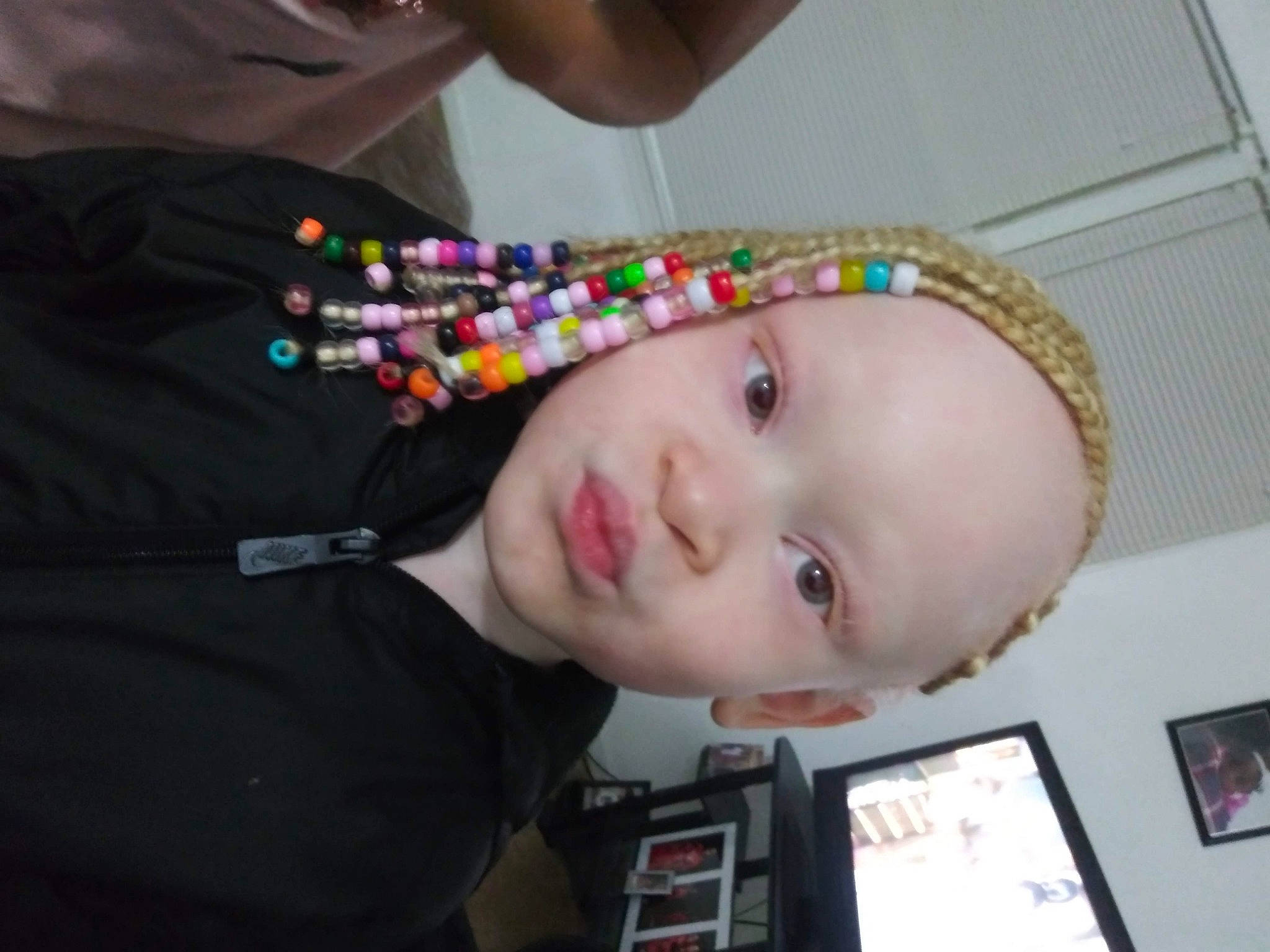 Royal is registered to the contest to win money with this photo: baby, baby_toddler_clothing, body_jewelry, cheek, child, eyebrow, eyelash, forehead, hair_accessory, iris, lip, nail, neck, organ, person, picture_frame, polka_dot, skin, throat, toddler