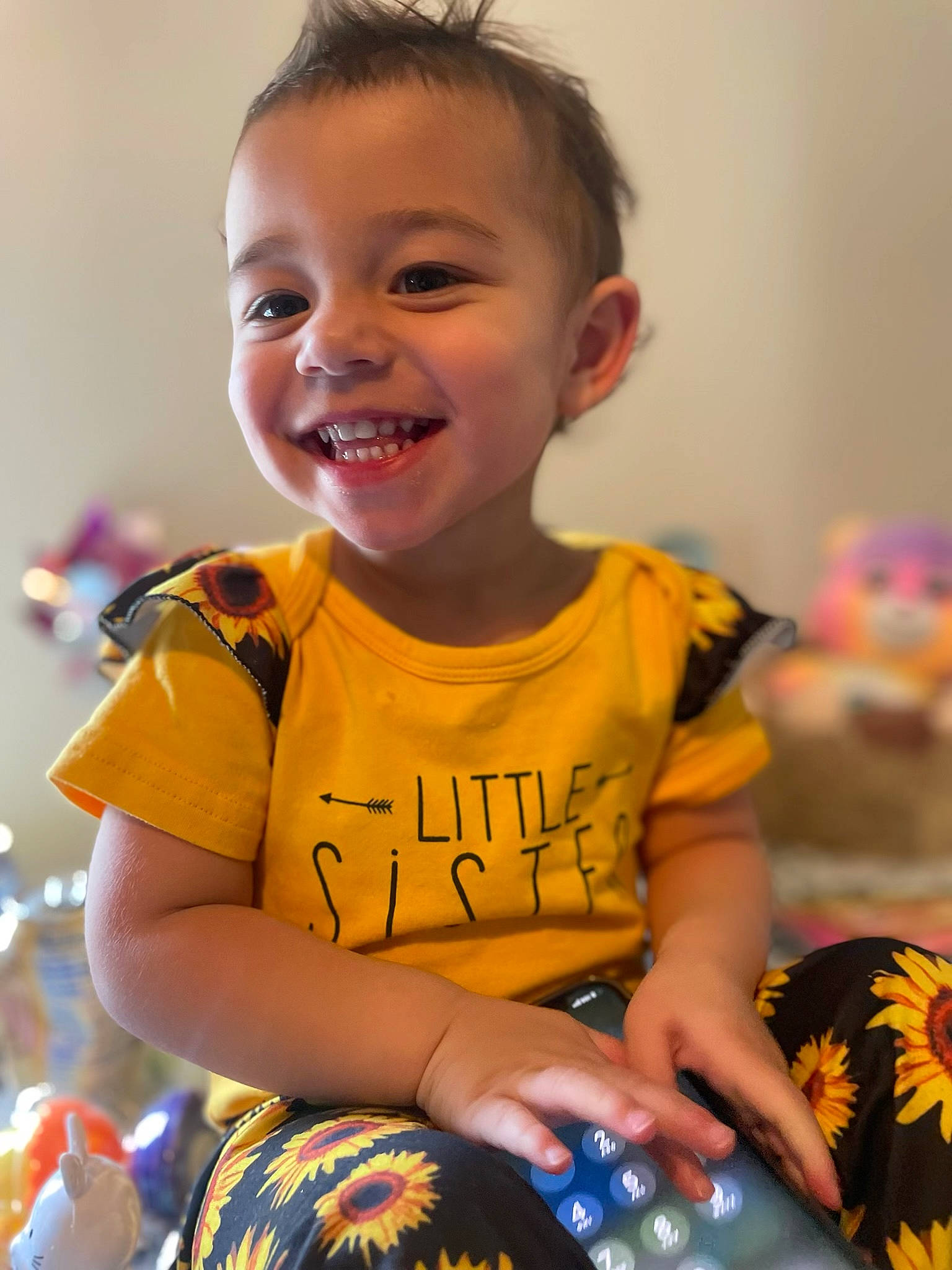 Cecilia joined the competition — help win amazing prizes! baby, baby_playing_with_toys, baby_toddler_clothing, child, event, fun, hairstyle, happy, iris, joy, nail, orange, people, person, play, room, sitting, skin, smile, snapshot