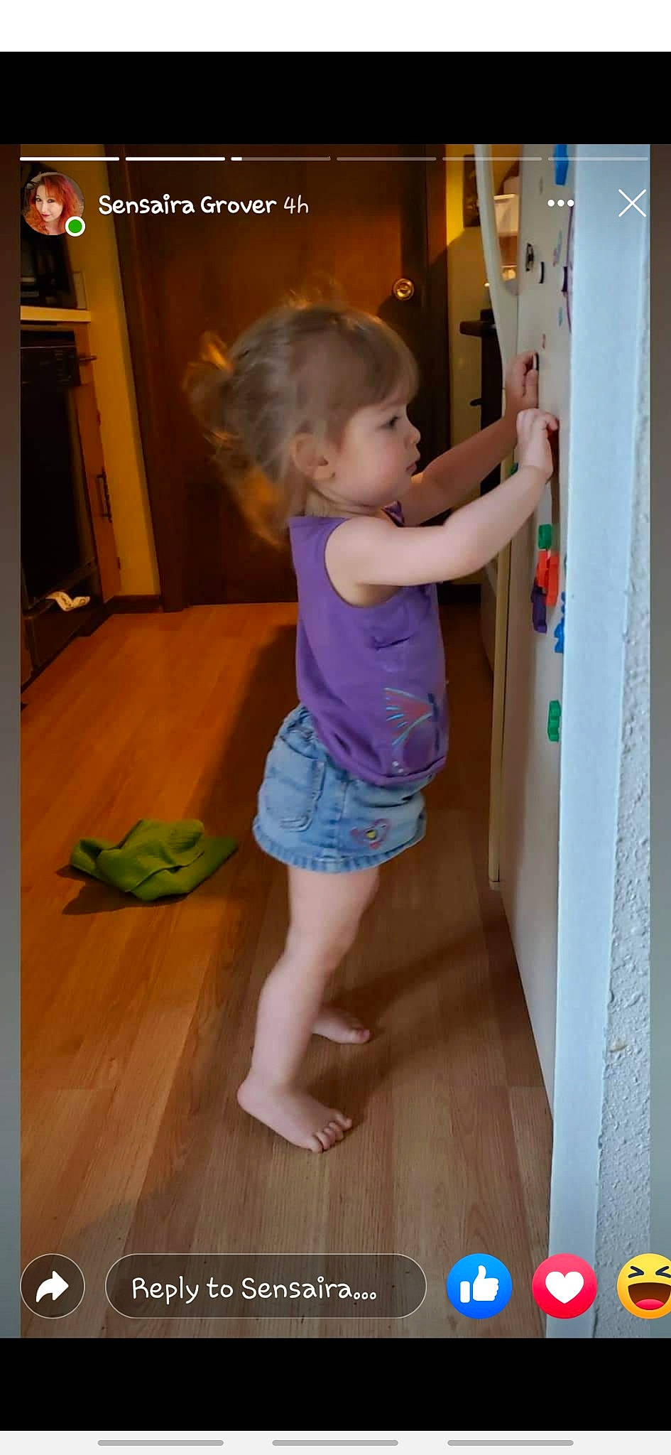 Nikki is registered to the contest to win money with this photo: child, floor, flooring, hardwood, human_leg, leg, person, play, shoulder, standing, toddler