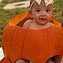 baby, pumpkin, headband, bow, outdoor, sunset, blanket, grass, sidewalk, cute, infant, smiling, fall, autumn, child, diaper, legs, face, portrait, holiday