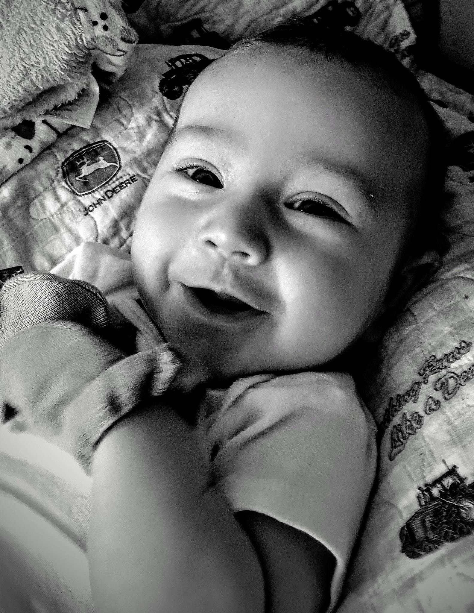 Oliver joined the competition — help win amazing prizes! baby, black, black_and_white, cheek, chin, comfort, eyebrow, eyelash, flash_photography, gesture, happy, iris, lip, mouth, nose, person, skin, smile, style, toddler