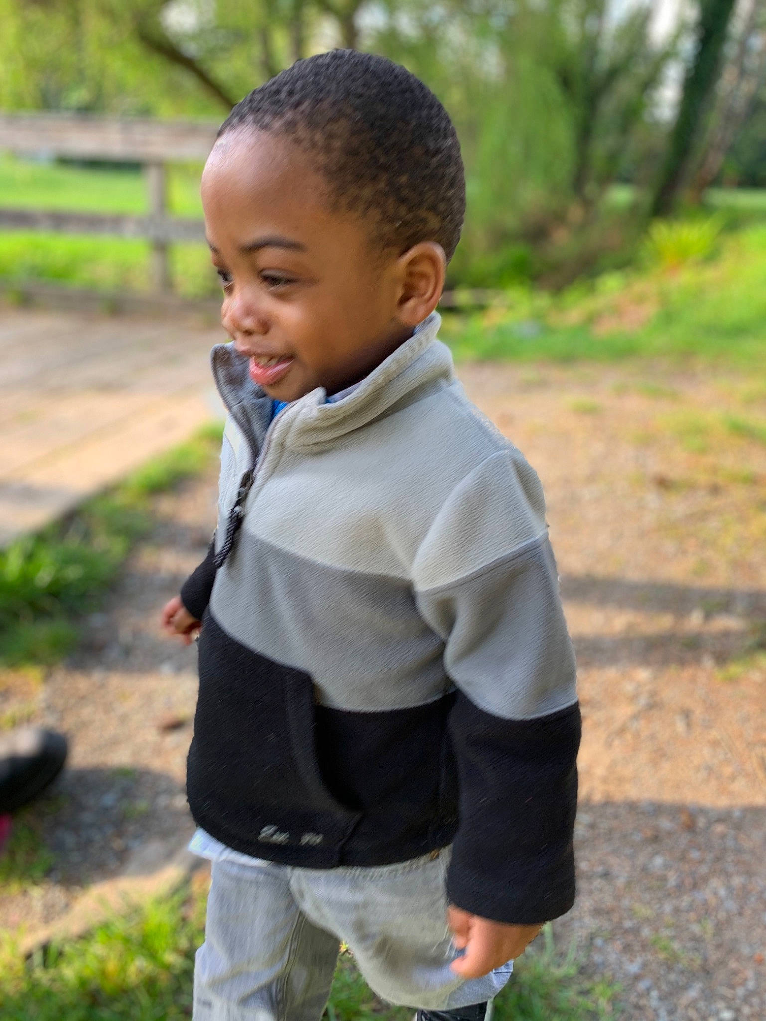 Sai joined the competition — help win amazing prizes! adaptation, baby, child, grass, jacket, outerwear, person, photography, plant, play, recreation, sleeve, smile, t_shirt, toddler, tree, vacation