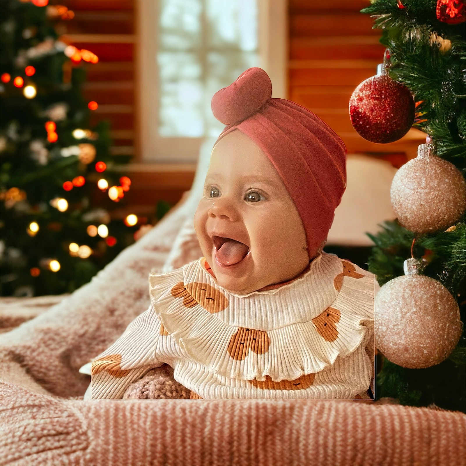 Eden participe au concours pour gagner de l'argent avec cette photo : baby, baby_toddler_clothing, child, christmas, christmas_decoration, christmas_eve, christmas_ornament, christmas_tree, event, happy, holiday, natural_foods, ornament, plant, smile, toddler, tree, white, window, wood