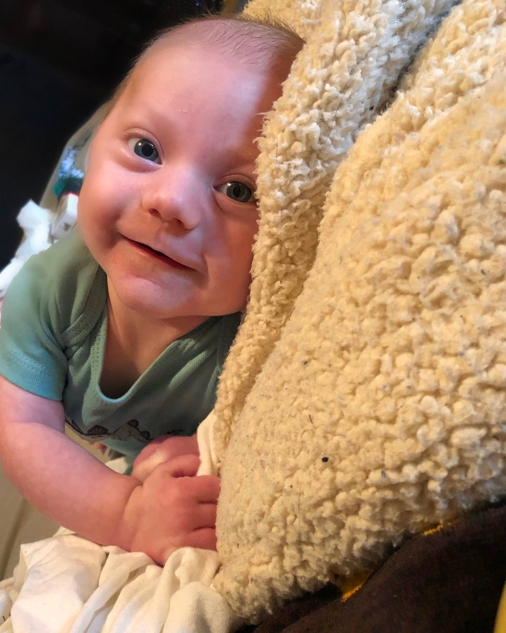 Layden joined the competition — help win amazing prizes! baby, cheek, child, face, head, joy, outerwear, person, skin, smile, toddler, wool