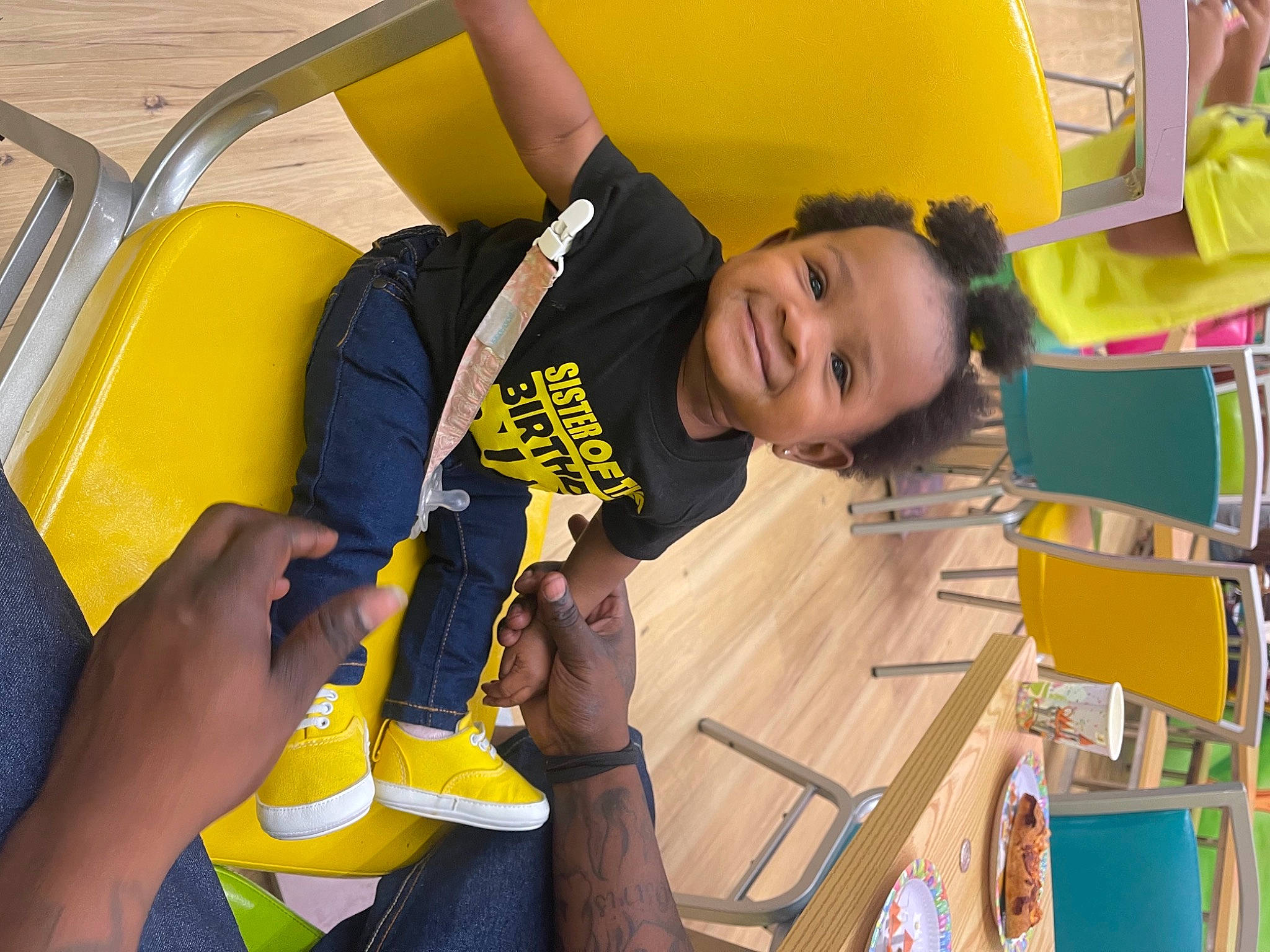 Mahalia joined the competition — help win amazing prizes! child, comfort, fun, happy, joy, kindergarten, learning, leisure, outdoor_play_equipment, person, personal_protective_equipment, play, recreation, room, school, smile, t_shirt, thigh, toddler, vacation