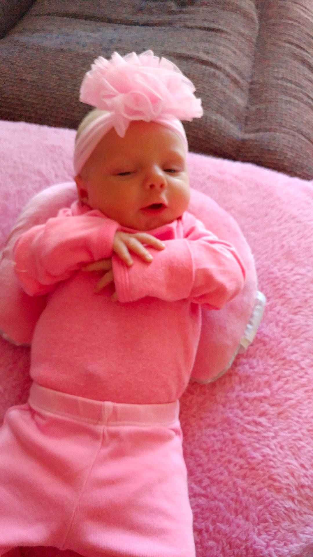 Brooklyn joined the competition — help win amazing prizes! child, girl, hair_accessory, headgear, infant, person, pink, product, skin, textile, toddler