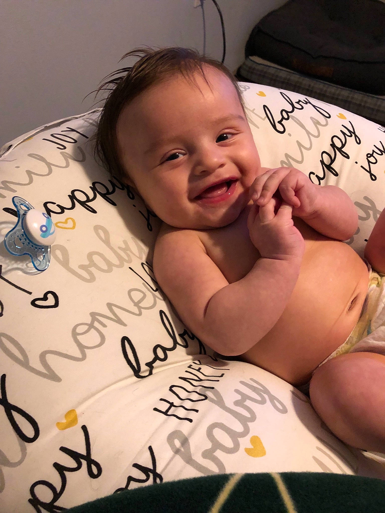 Grant joined the competition — help win amazing prizes! arm, baby, cheek, child, finger, person, skin, smile, toddler