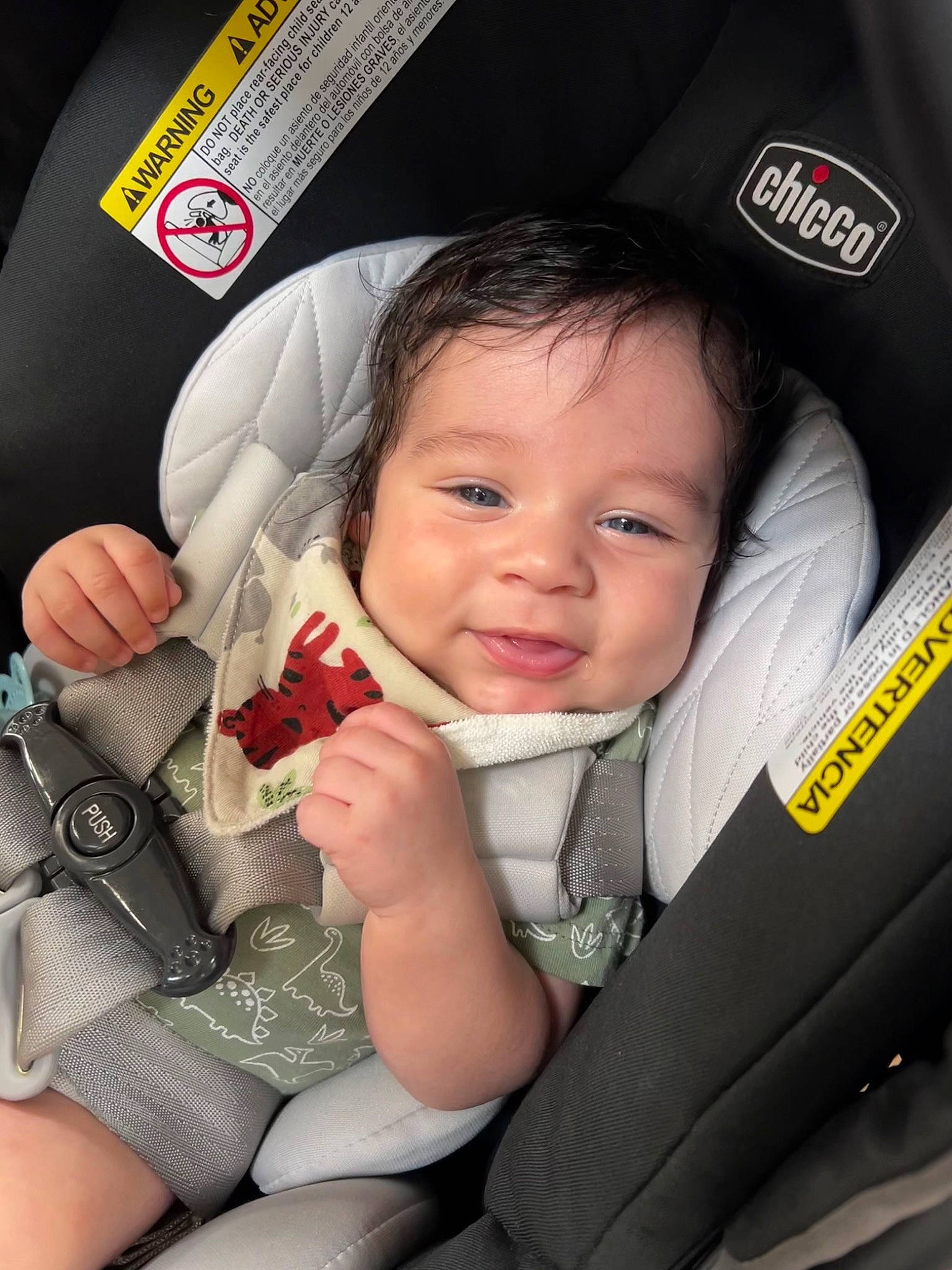 Emery joined the competition — help win amazing prizes! auto_part, baby, baby_carriage, baby_in_car_seat, baby_products, baby_safety, baby_toddler_clothing, car_seat, carmine, child, comfort, facial_expression, happy, nail, person, seat_belt, skin, smile, steering_wheel, toddler