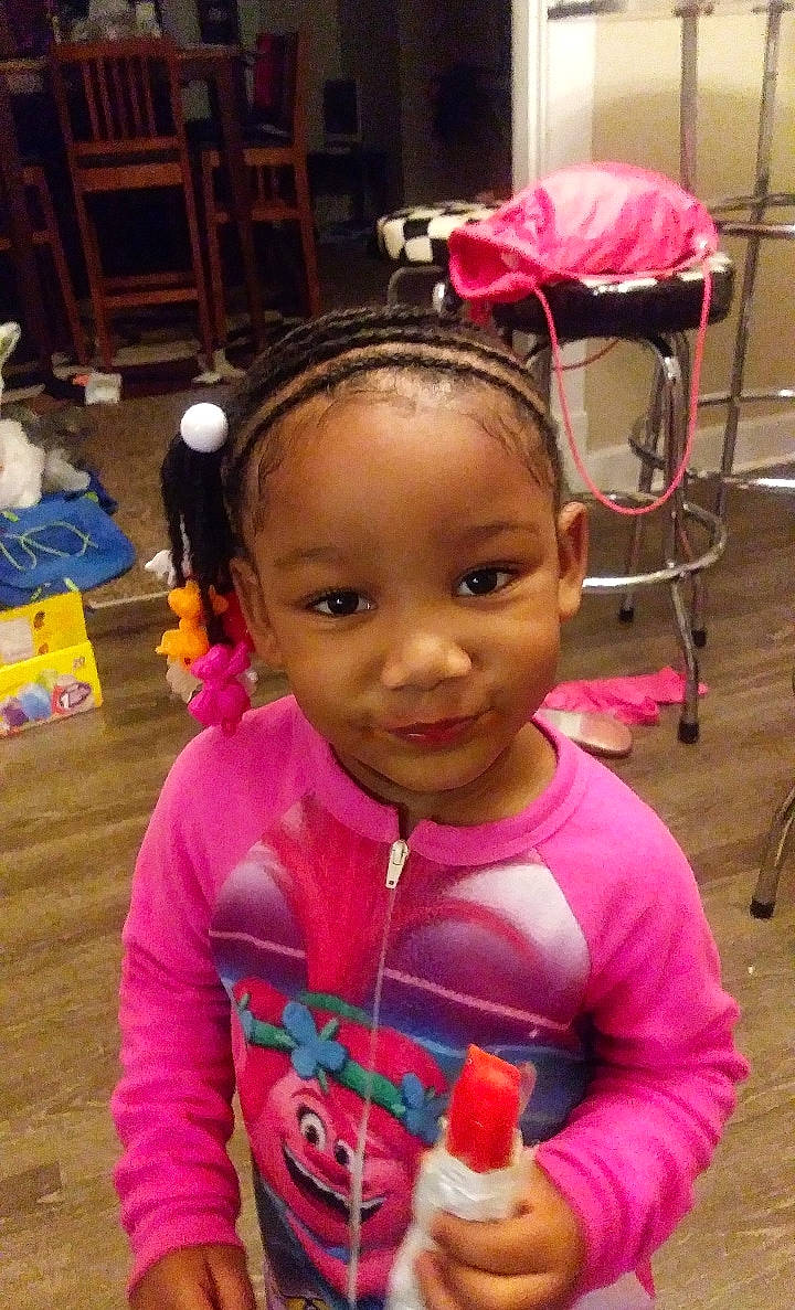 Destinee joined the competition — help win amazing prizes! baby, cheek, child, ear, face, hair_accessory, head, headband, headgear, lip, person, pink, play, skin, smile, toddler