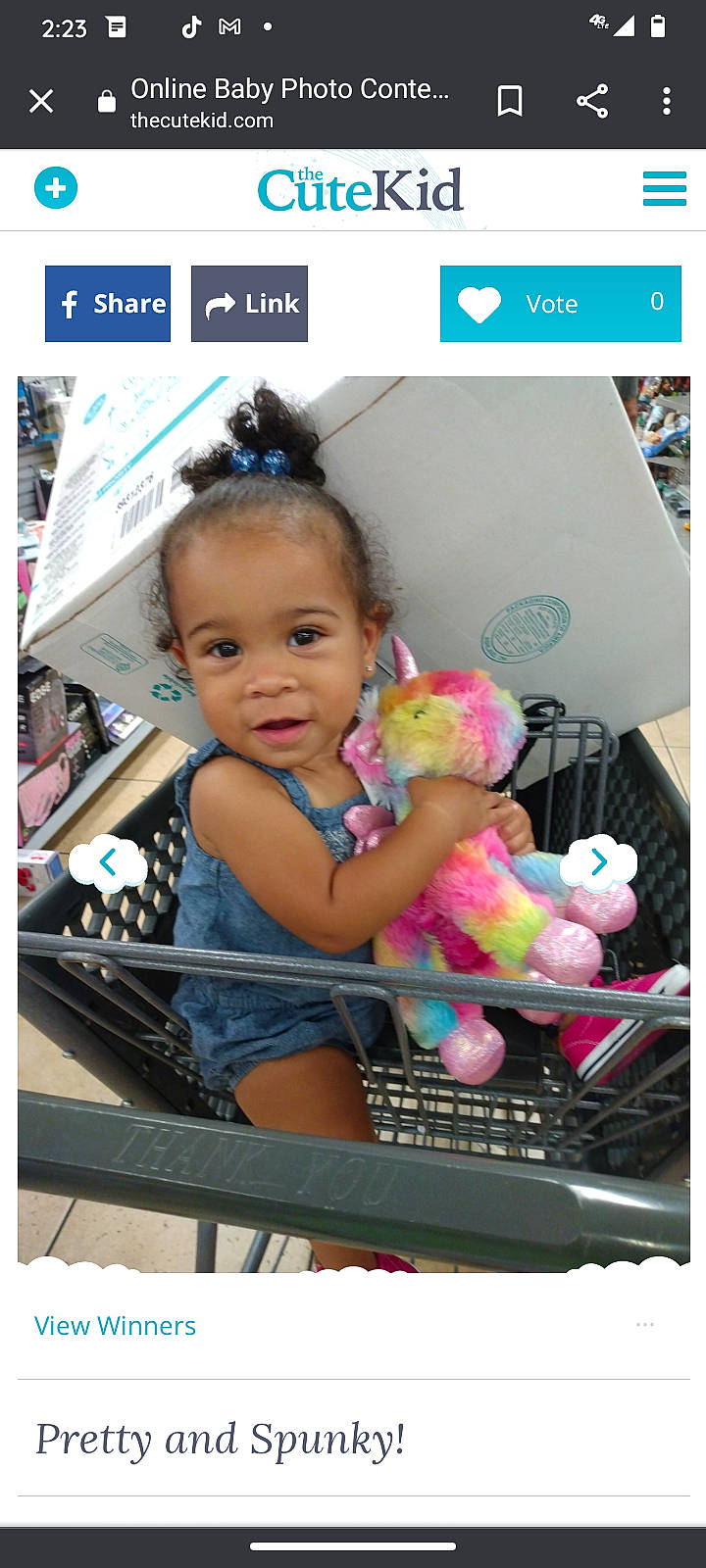 Leilani joined the competition — help win amazing prizes! baby, baby_products, baby_toddler_clothing, beauty, child, communication_device, electronic_device, eyelash, font, fun, gadget, happy, magenta, person, photograph, pink, snapshot, stuffed_toy, technology, toddler