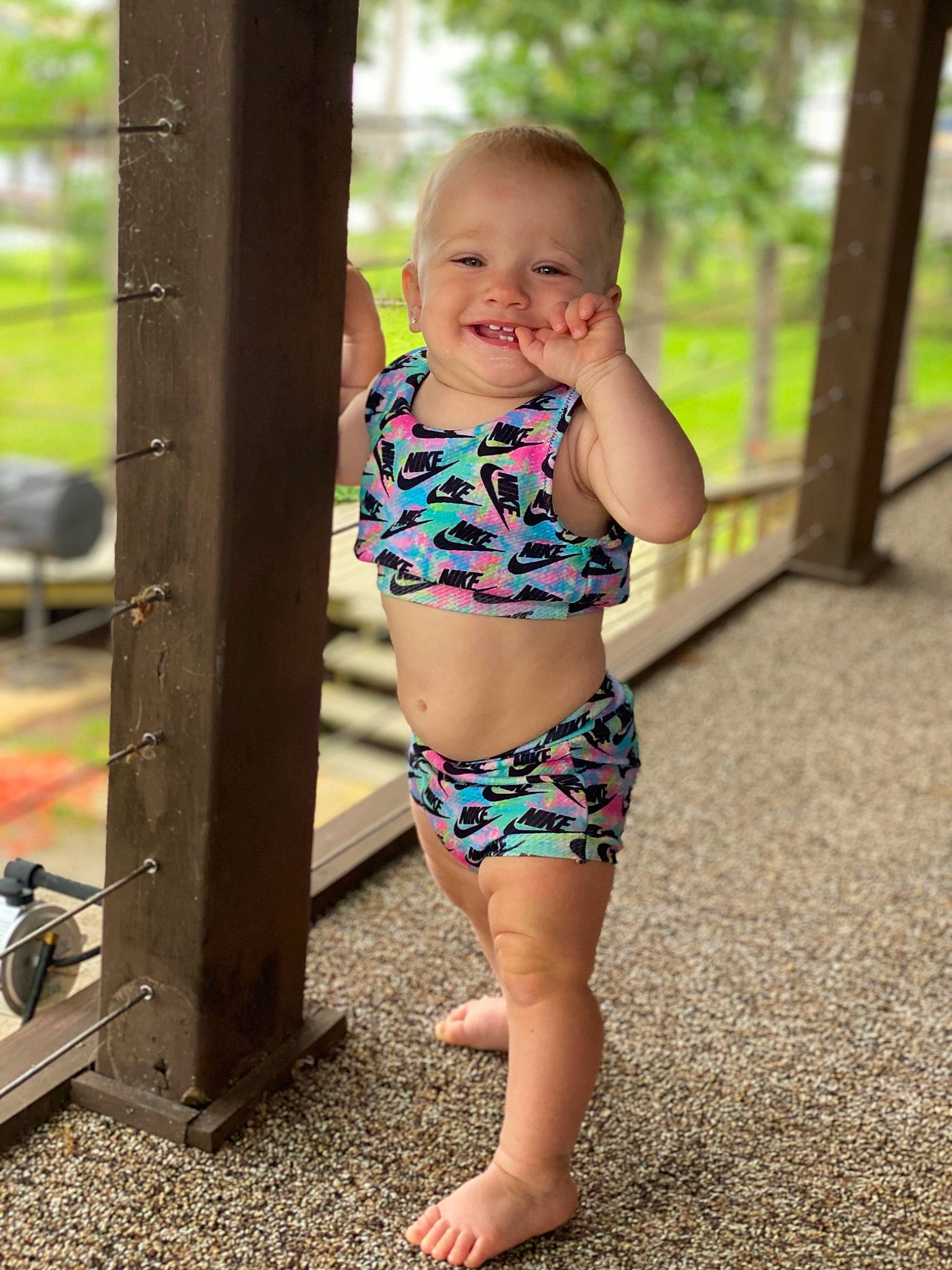 Rhyan joined the competition — help win amazing prizes! baby, baby_toddler_clothing, beauty, child, design, joy, leg, pattern, person, photography, play, shorts, skin, smile, standing, summer, toddler, vacation