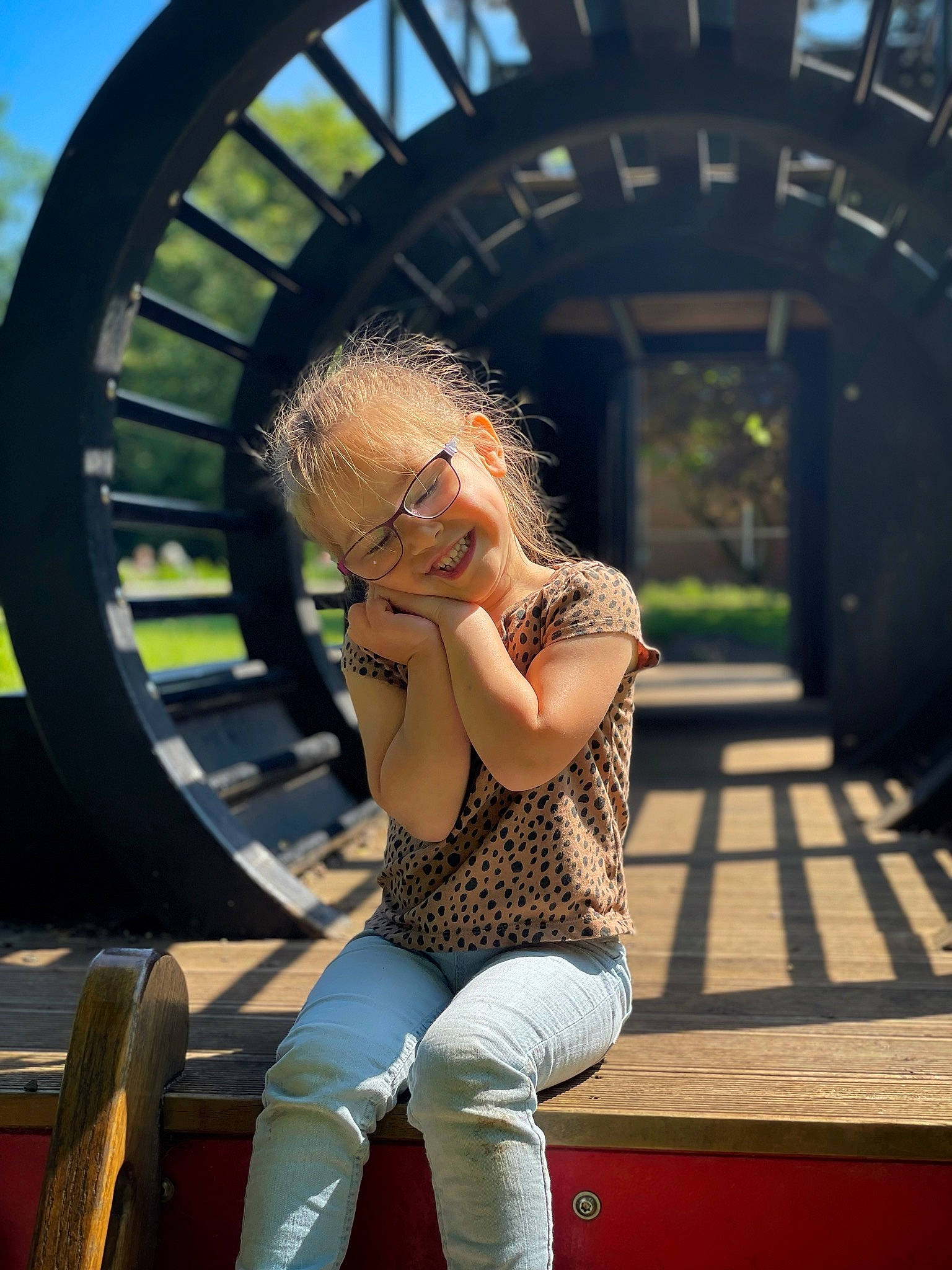 Adriana joined the competition — help win amazing prizes! automotive_tire, automotive_wheel_system, beauty, eyewear, flash_photography, fun, glasses, grass, happy, joy, leisure, morning, person, rim, sky, spoke, summer, sunlight, thigh, tire