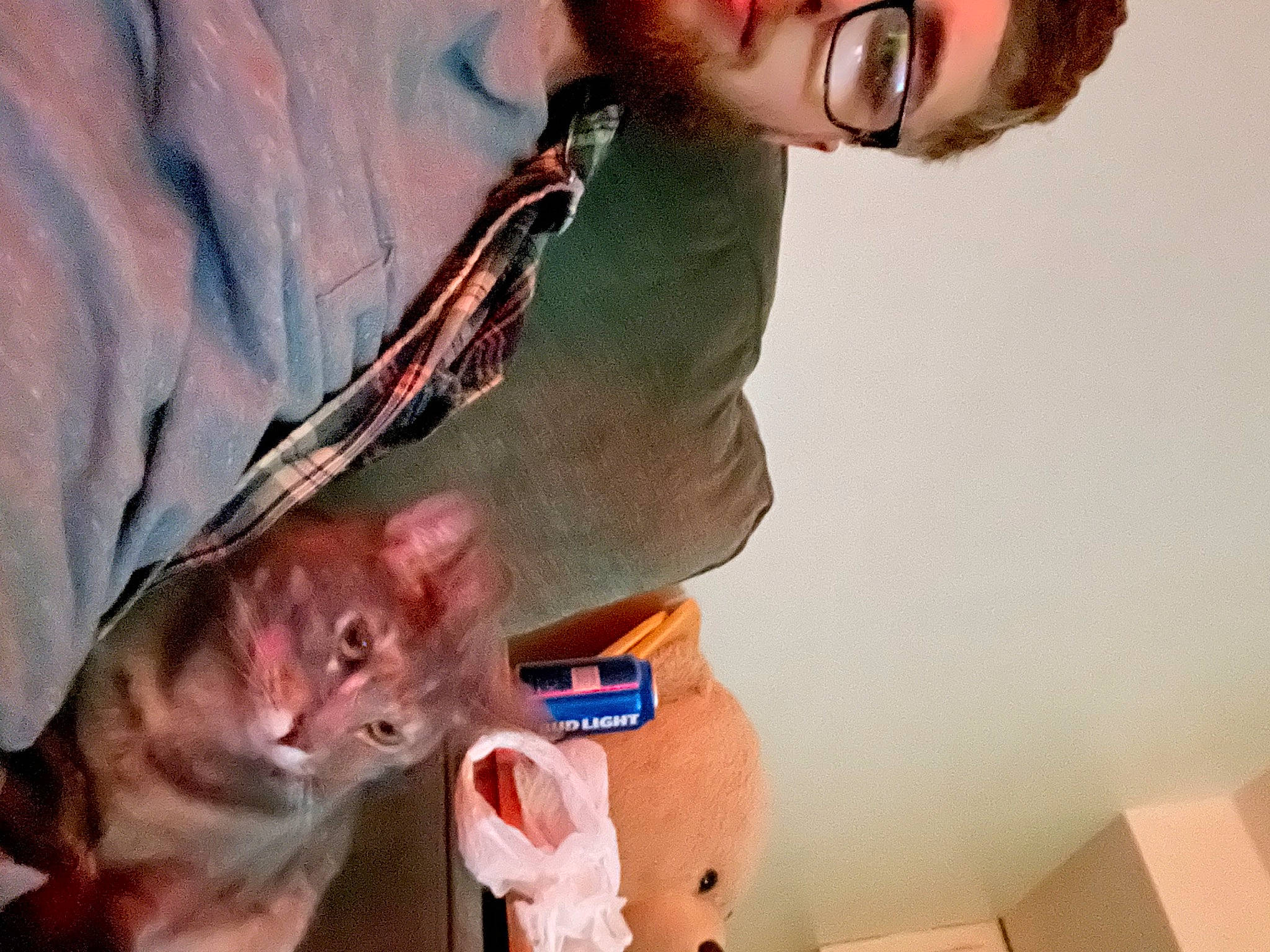 Bella is registered to the contest to win money with this photo: beard, chest, child, elbow, eyelash, eyewear, facial_hair, fawn, felidae, flesh, fun, fur, gesture, jaw, moustache, mouth, small_to_medium_sized_cats, smile, snout, t_shirt