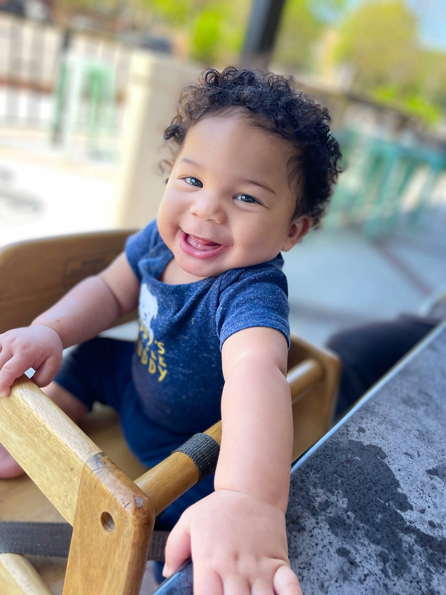 Ezekiel joined the competition — help win amazing prizes! baby_toddler_clothing, child, electric_blue, fun, grass, happy, leisure, person, photograph, public_space, recreation, sitting, skin, smile, snapshot, summer, t_shirt, toddler, travel, tree