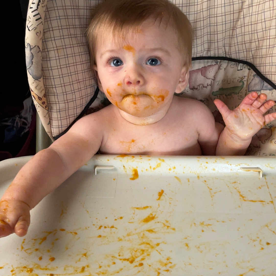 Michael Oliver joined the competition — help win amazing prizes! baby, bed, bodypart, chair, couch, cream, crib, cutlery, eating, face, finger, food, furniture, hand, head, infantbed, person, photography, portrait, spoon