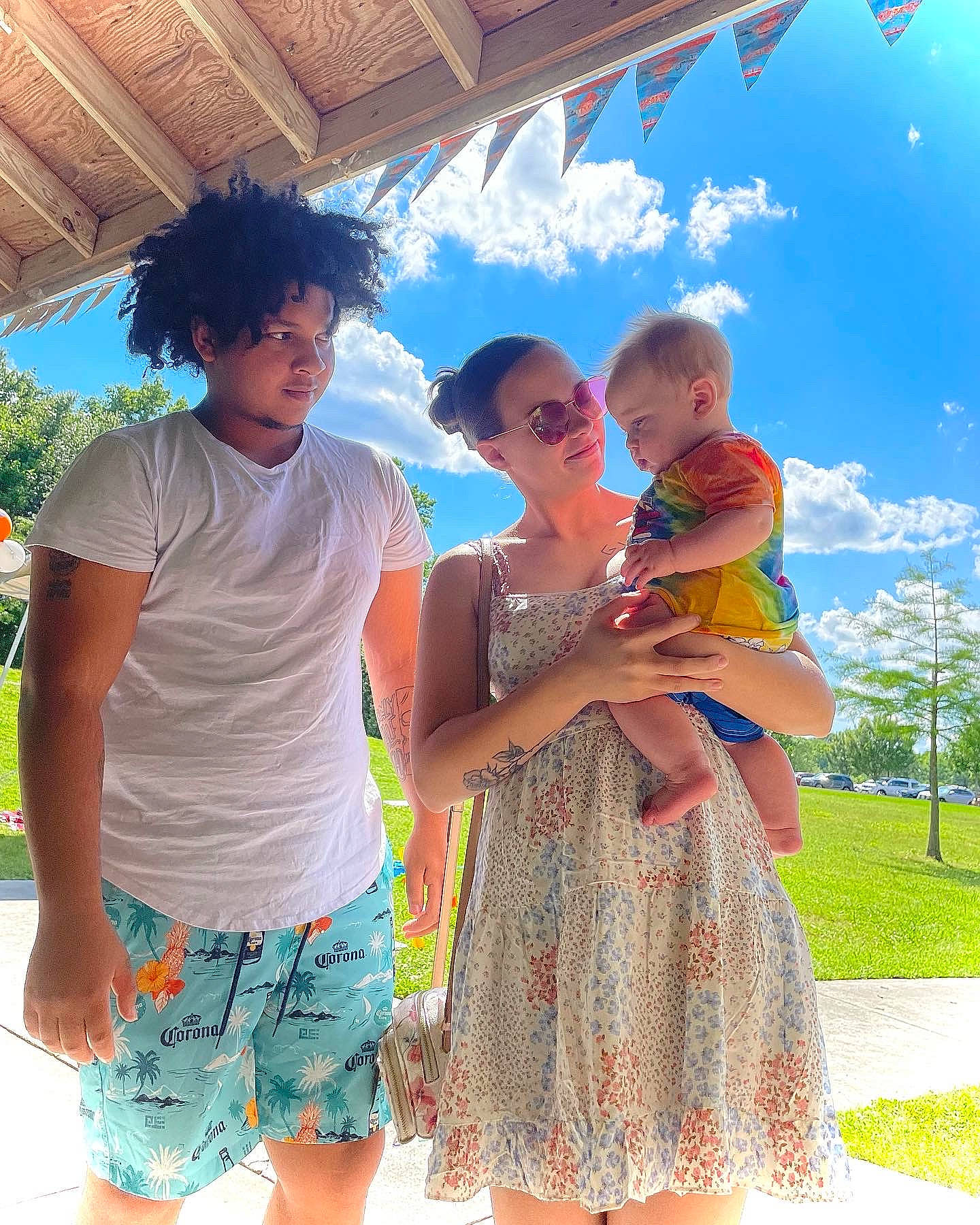 Mark joined the competition — help win amazing prizes! cloud, event, eyewear, fun, gesture, happy, joy, leisure, people, people_in_nature, person, plant, recreation, shorts, sky, summer, sunglasses, toddler, travel, tree