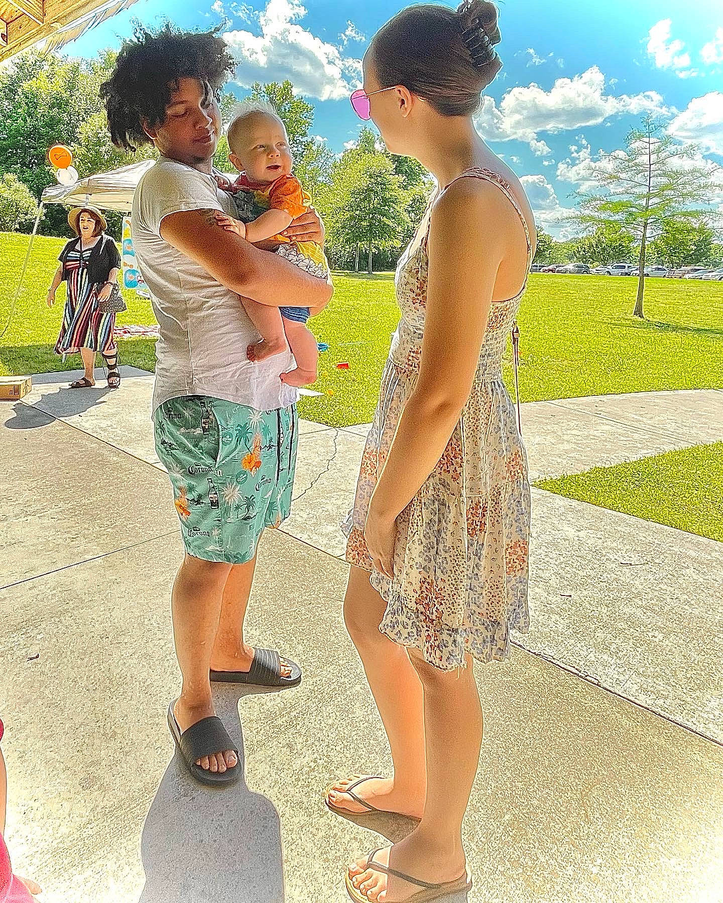 Mark joined the competition — help win amazing prizes! cloud, eyewear, fun, gesture, grass, happy, leisure, people_in_nature, person, photograph, plant, shoe, sky, snapshot, street_fashion, summer, thigh, toddler, travel, tree