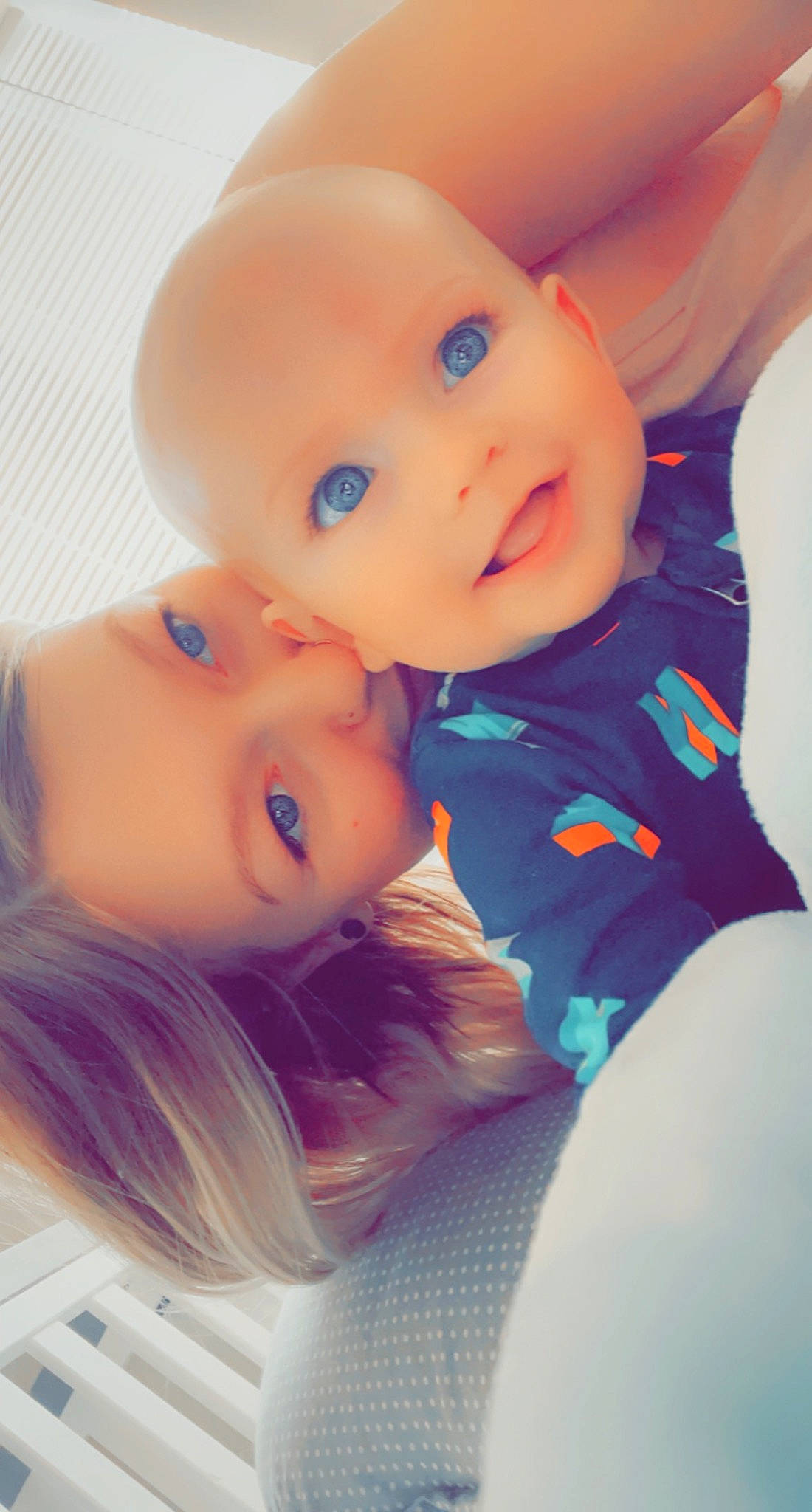 Korbyn joined the competition — help win amazing prizes! baby, baby_toddler_clothing, blond, cheek, child, electric_blue, eyebrow, eyelash, fun, gesture, happy, iris, lip, mouth, neck, nose, person, selfie, skin, smile