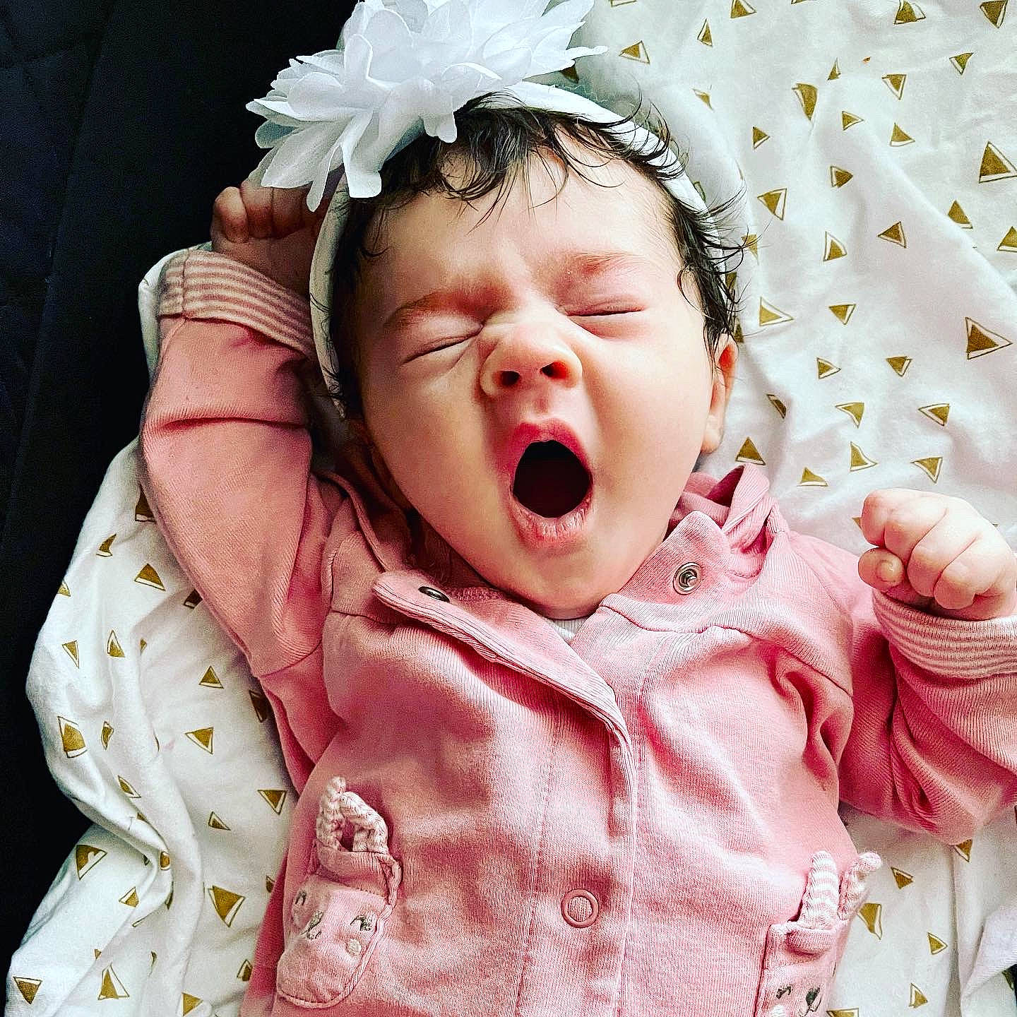 Haislee is registered to the contest to win money with this photo: baby, baby_toddler_clothing, cheek, chin, comfort, eye, face, gesture, happy, head, human_body, lip, mouth, nose, person, pink, product, skin, sleeve, textile