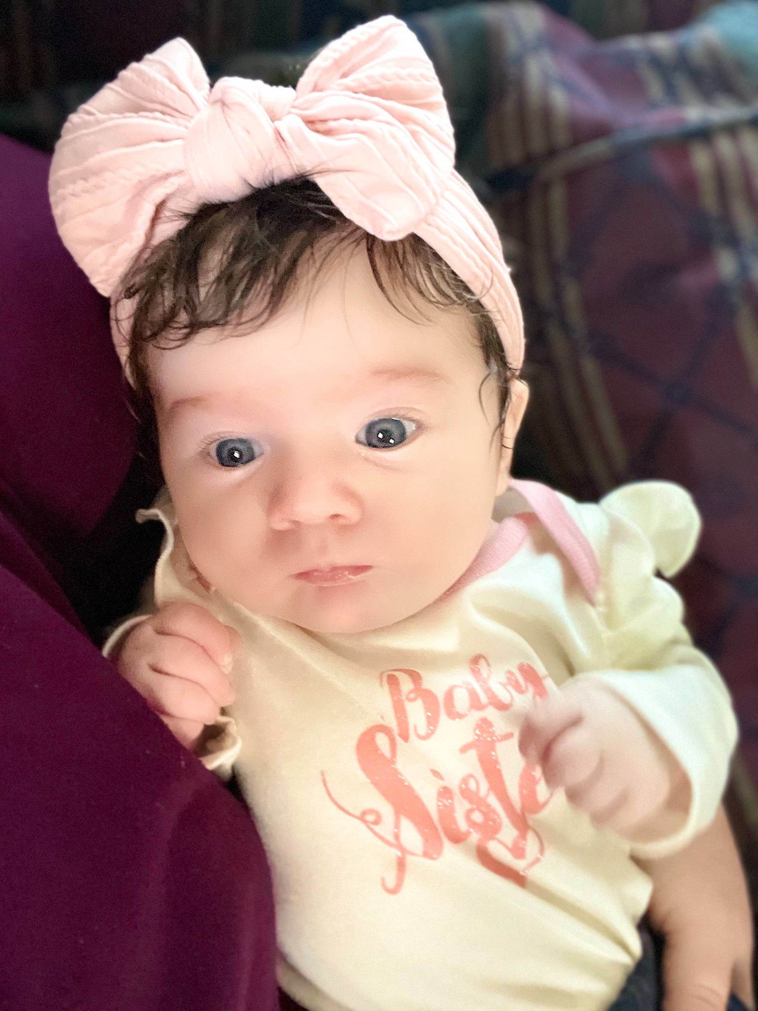 Haislee is registered to the contest to win money with this photo: baby, baby_toddler_clothing, cheek, chin, ear, eye, eyebrow, eyelash, face, forehead, hair, happy, head, iris, lip, neck, person, pink, skin, sleeve