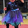 Stella joined the competition — help win amazing prizes! toddler, child, curly_hair, dress, purple, blue, spiderweb, playground, outdoor, happy, smiling, legs, black_tights, boots, motion, fun, cute, person, young, joyful